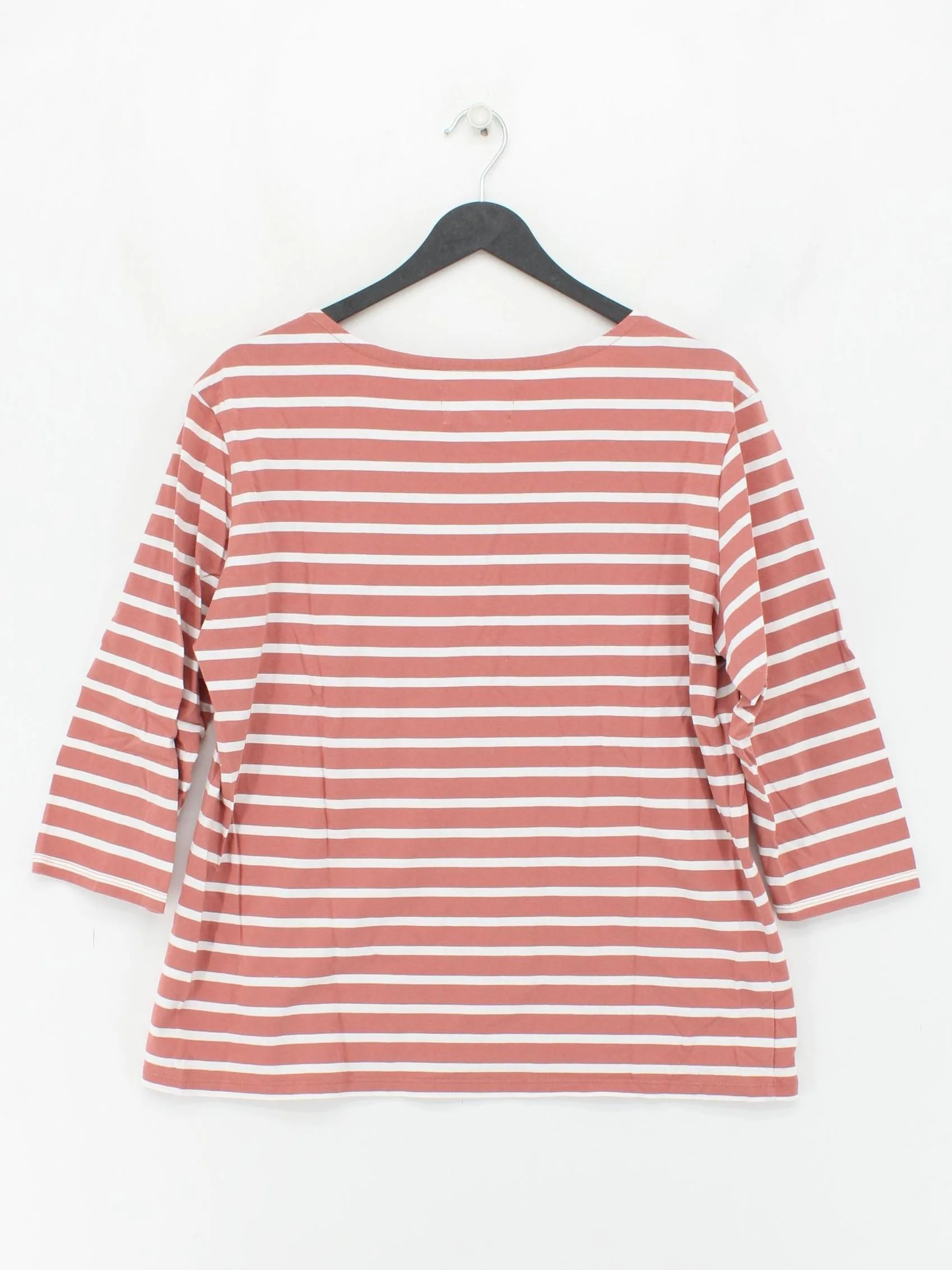 Seasalt Women's T-Shirt M Pink Striped 100% Cotton Short Sleeve Round Neck Basic - Image 2