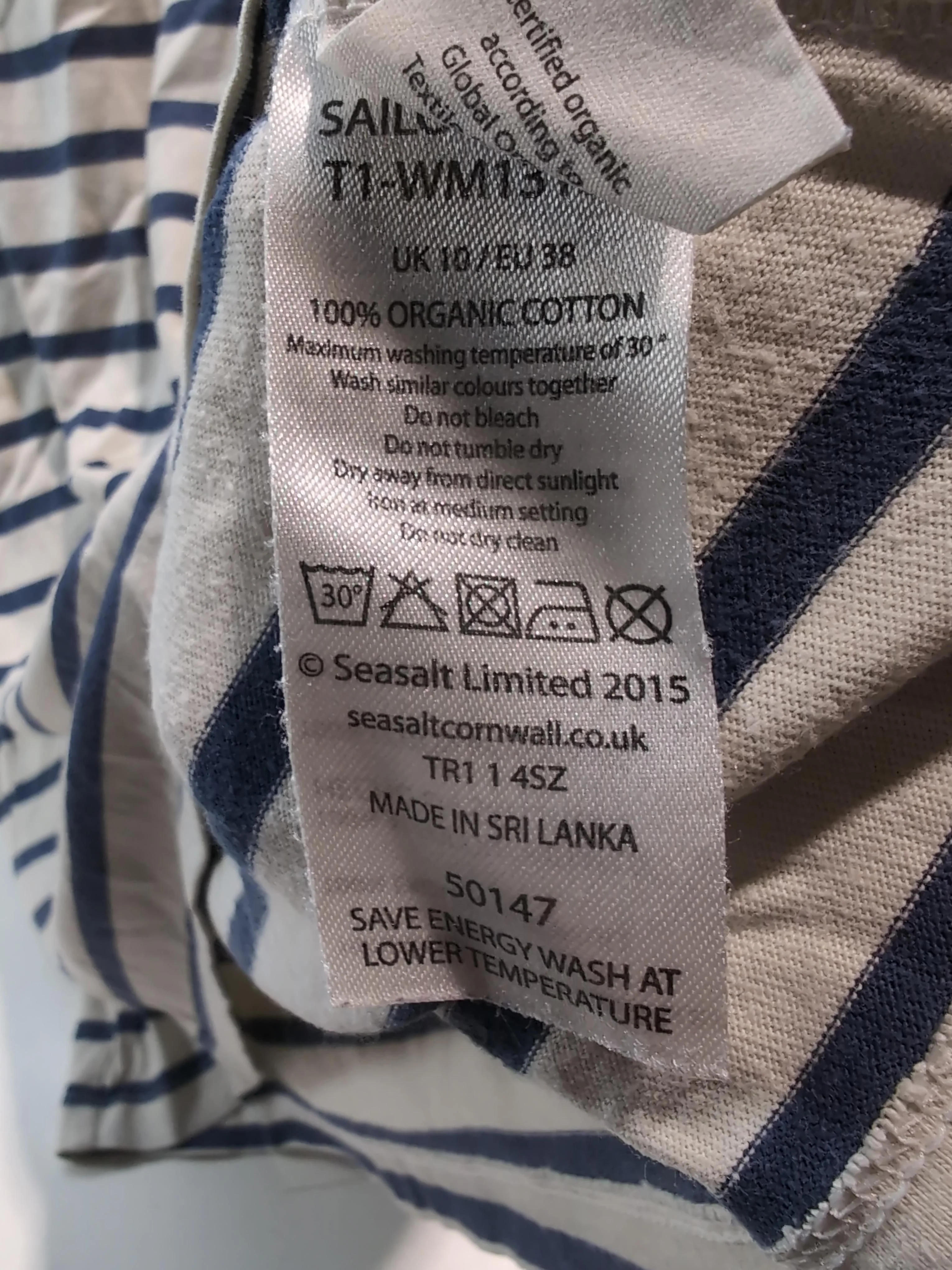 Seasalt Women's T-Shirt UK 10 Blue 100% Cotton Basic - Image 7