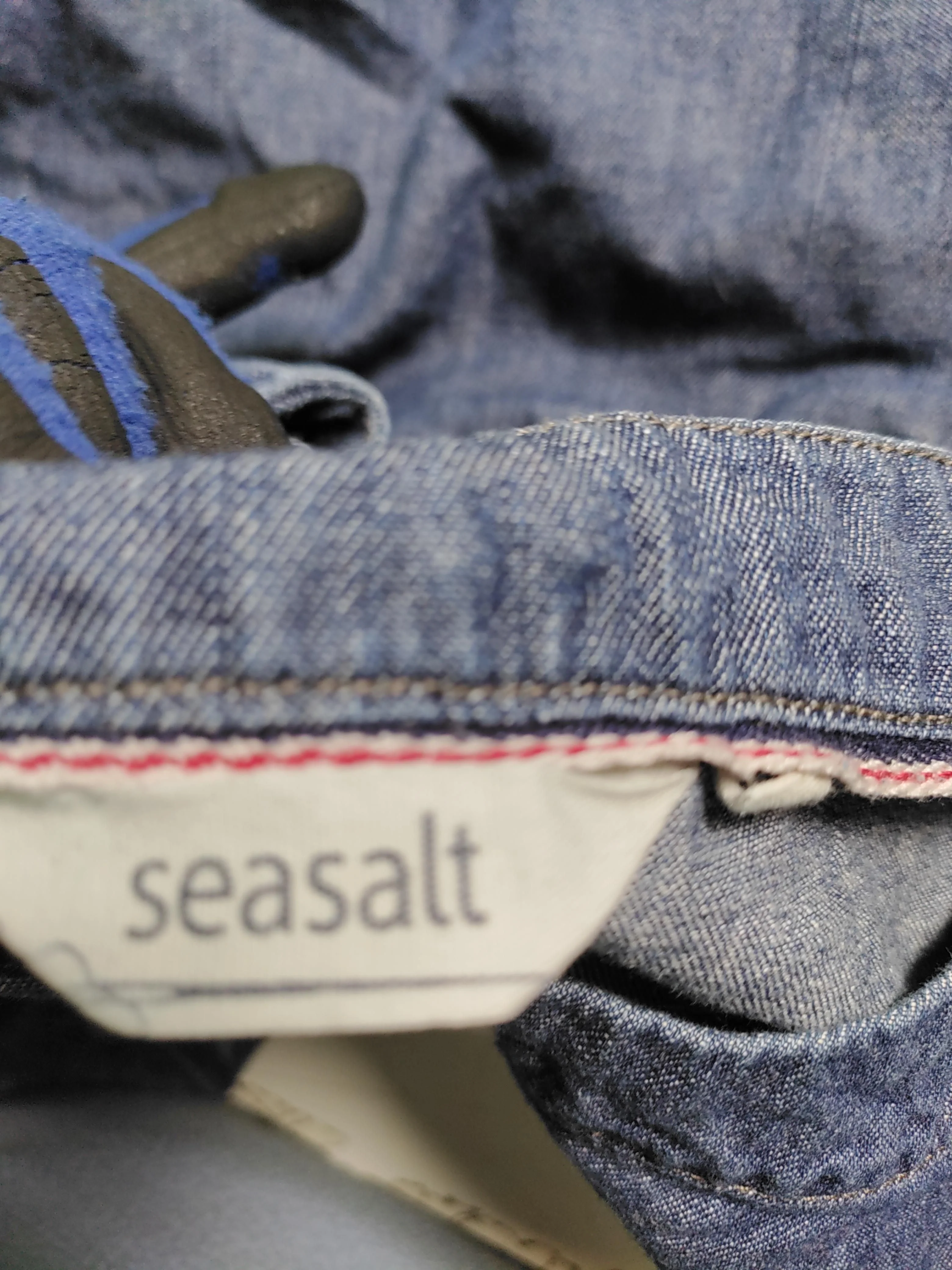 Seasalt Women's Top L Blue 100% Cotton 3/4 Sleeve Round Neck Basic - Image 5