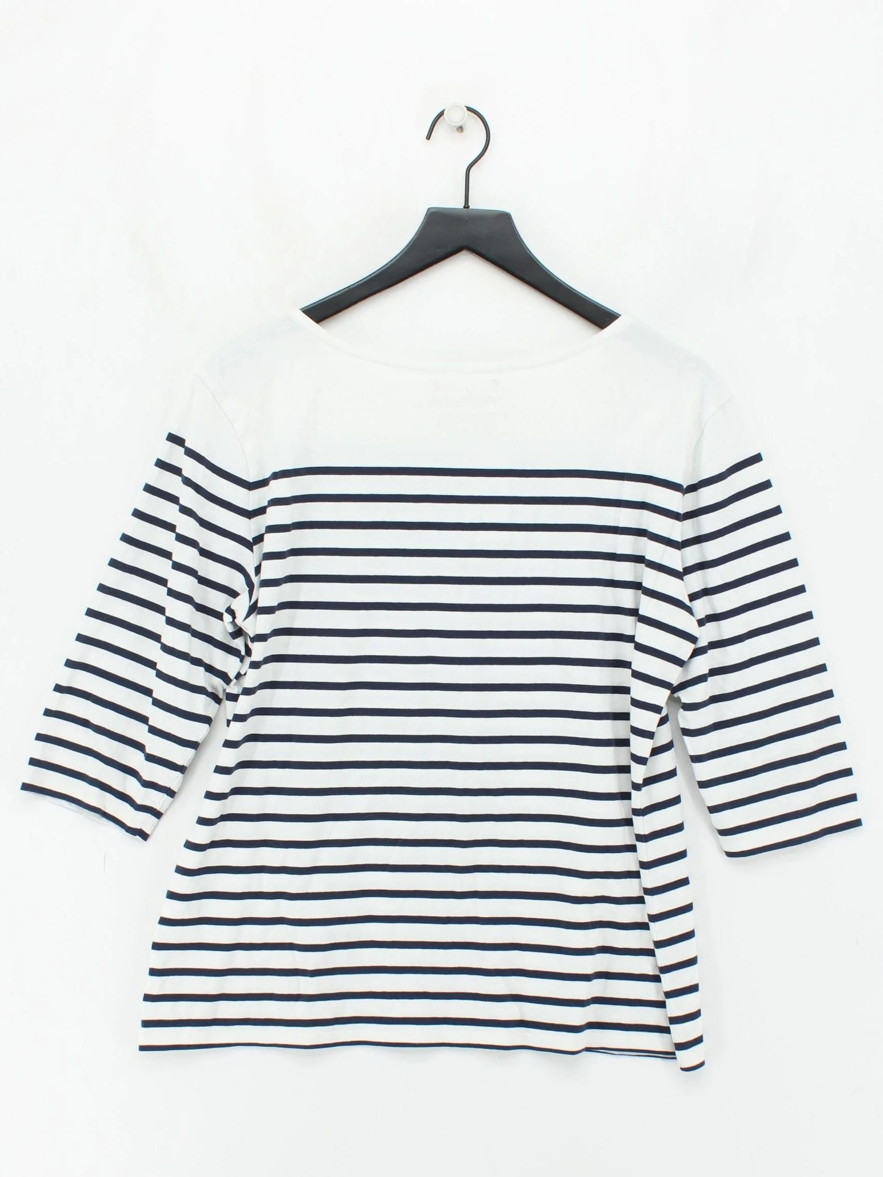 Seasalt Women's Top L Multi Striped 100% Cotton 3/4 Sleeve Round Neck Basic - Image 2