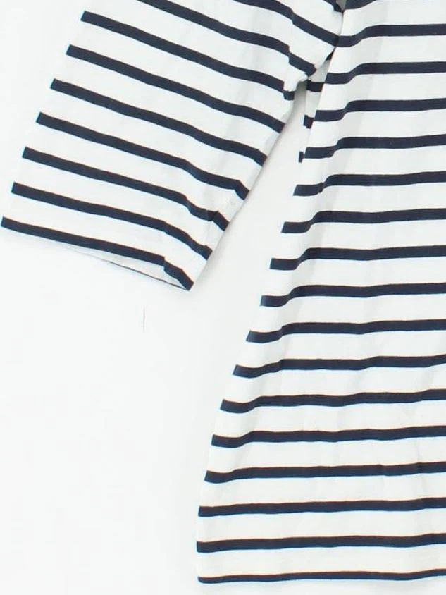 Seasalt Women's Top L Multi Striped 100% Cotton 3/4 Sleeve Round Neck Basic - Image 4