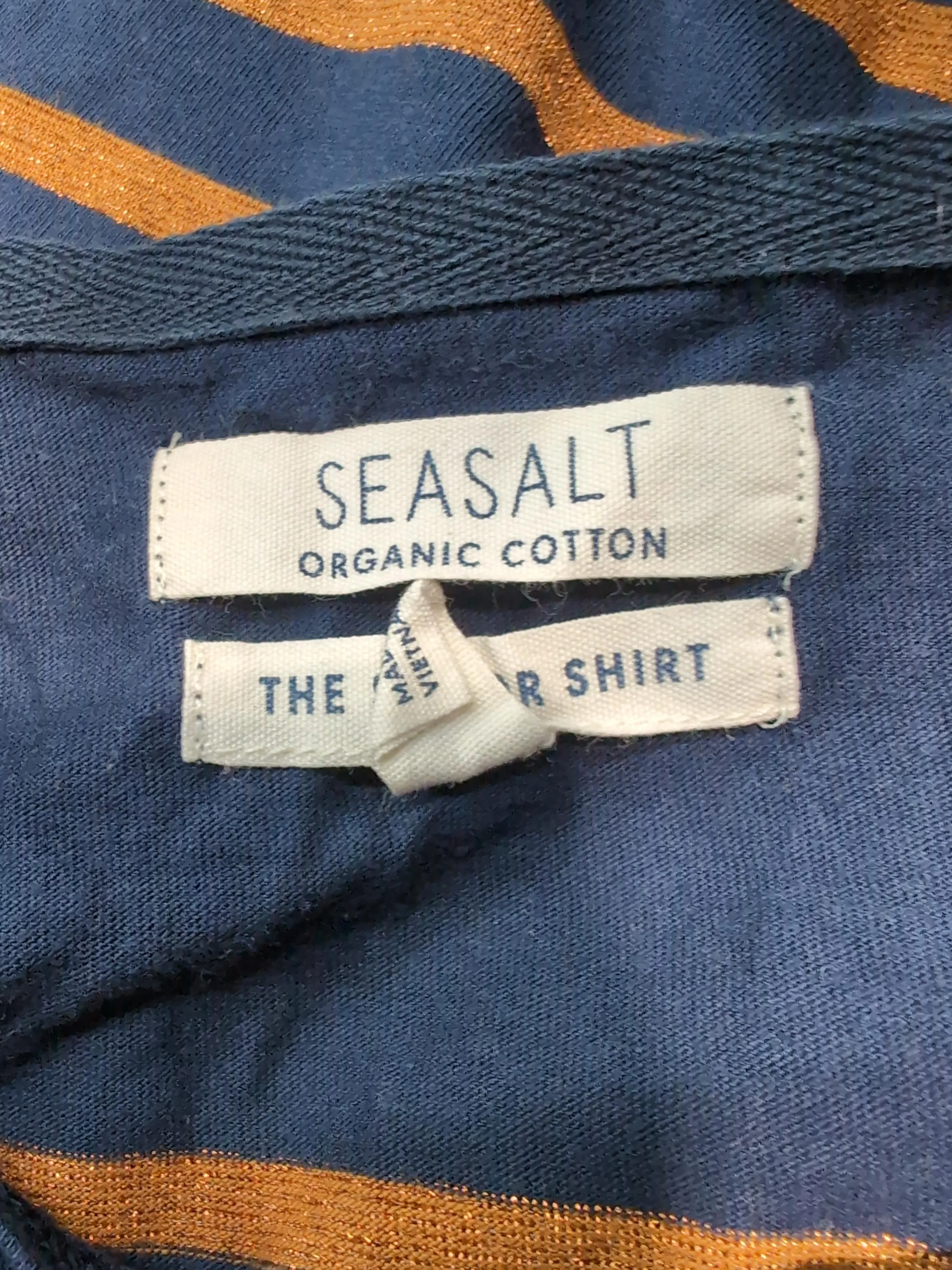 Seasalt Women's Top UK 10 Blue Cotton with Polyester Basic - Image 5