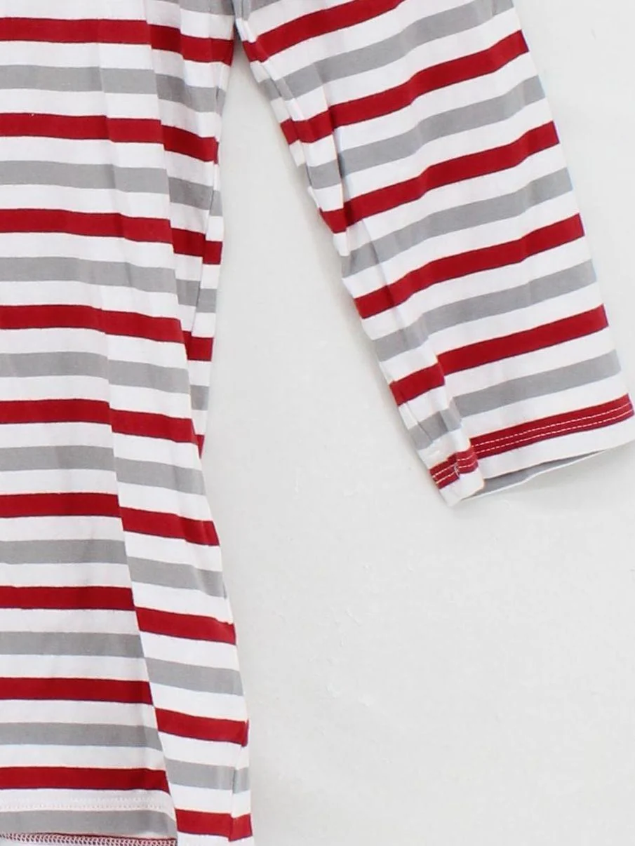 Seasalt Women's Top UK 10 Multi Striped 100% Cotton 3/4 Sleeve Round Neck Basic - Image 4