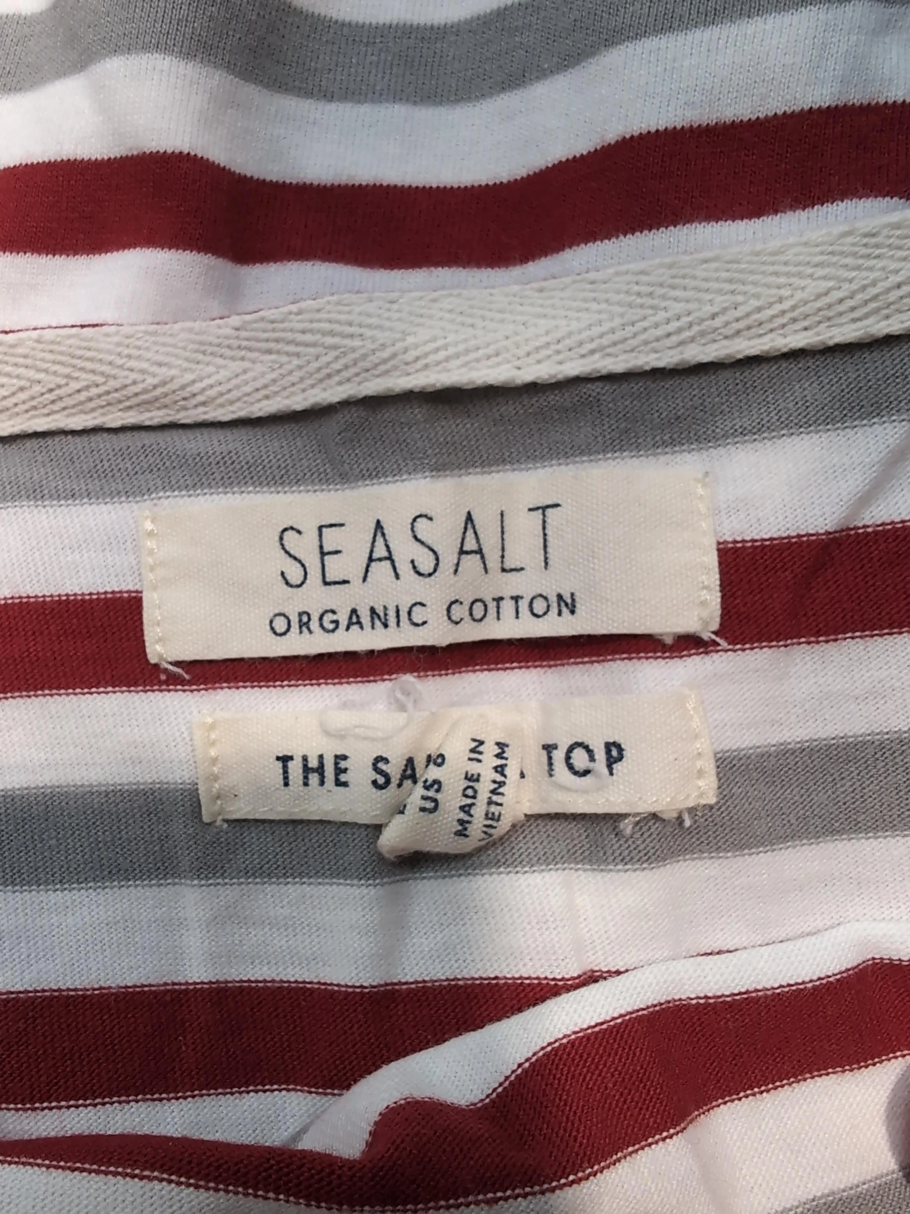 Seasalt Women's Top UK 10 Multi Striped 100% Cotton 3/4 Sleeve Round Neck Basic - Image 5