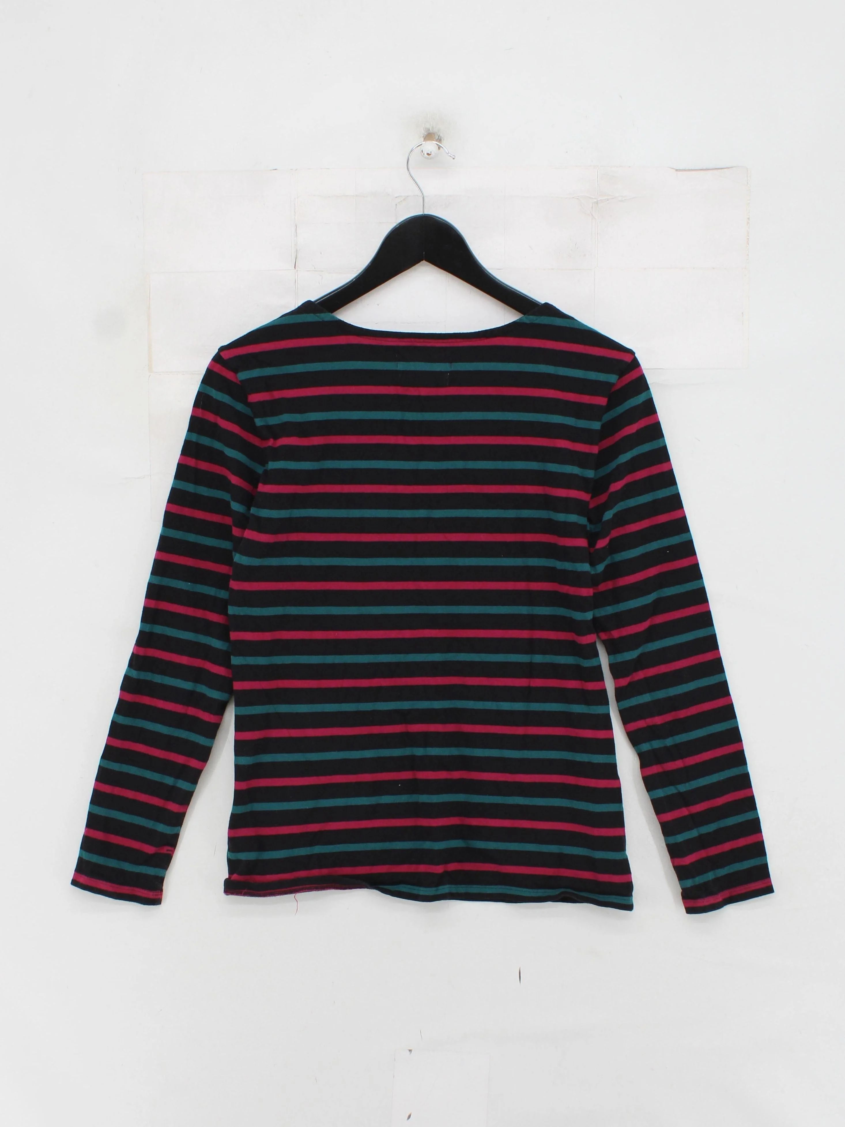 Seasalt Women's Top UK 10 Multi Striped 100% Cotton Long Sleeve Round Neck Basic - Image 2
