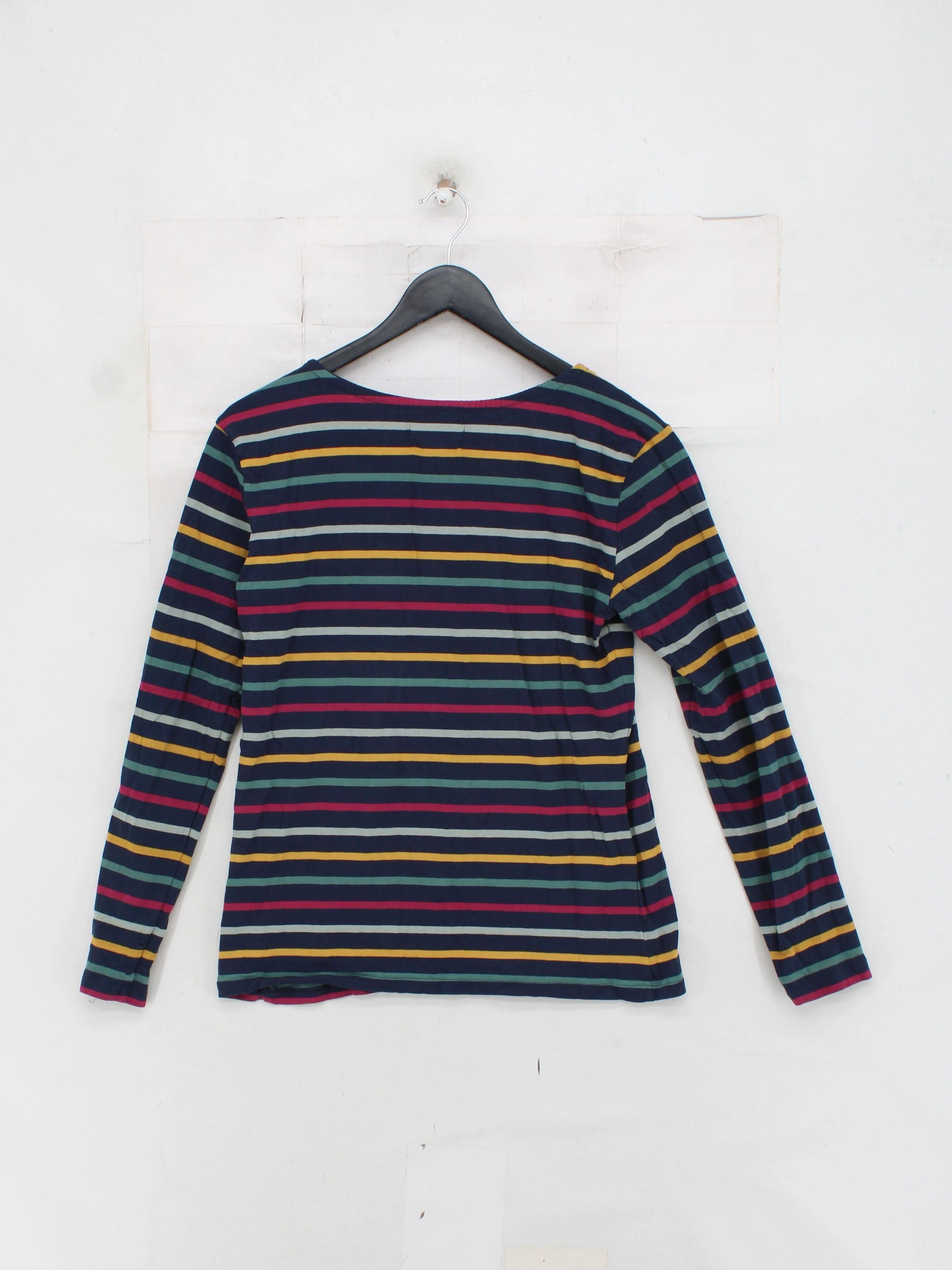 Seasalt Women's Top UK 10 Multi Striped 100% Cotton Long Sleeve Round Neck Basic - Image 2