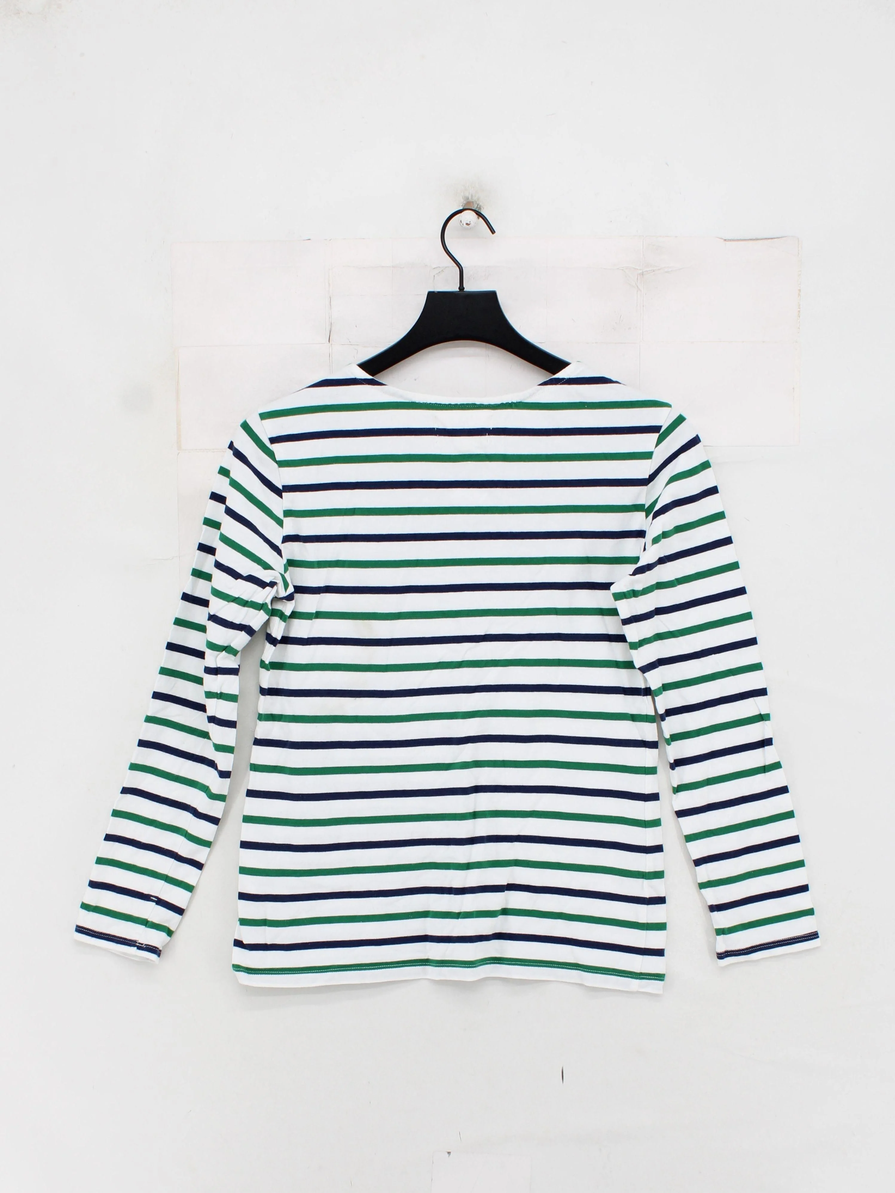 Seasalt Women's Top UK 10 Multi Striped 100% Cotton Long Sleeve Round Neck Basic - Image 2