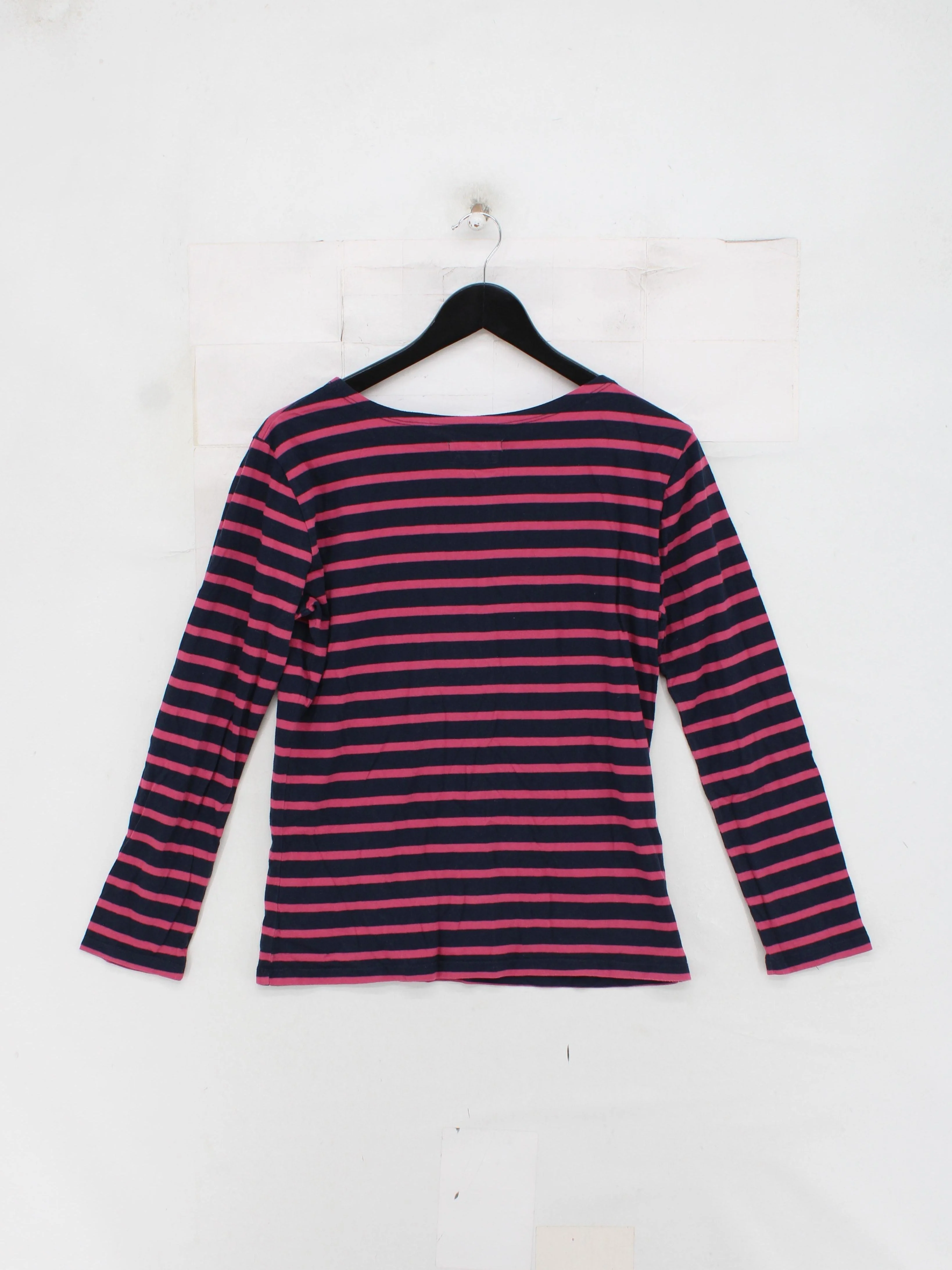 Seasalt Women's Top UK 10 Multi Striped 100% Cotton Long Sleeve Round Neck Basic - Image 2