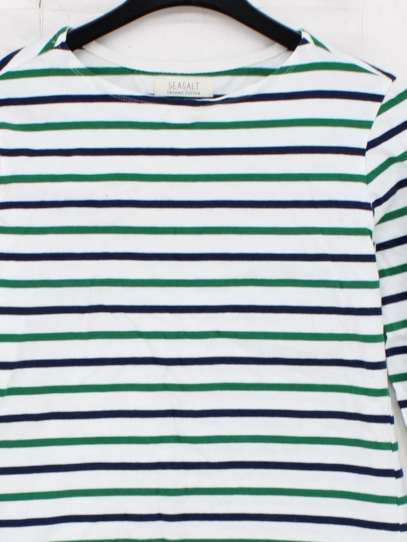 Seasalt Women's Top UK 10 Multi Striped 100% Cotton Long Sleeve Round Neck Basic - Image 3