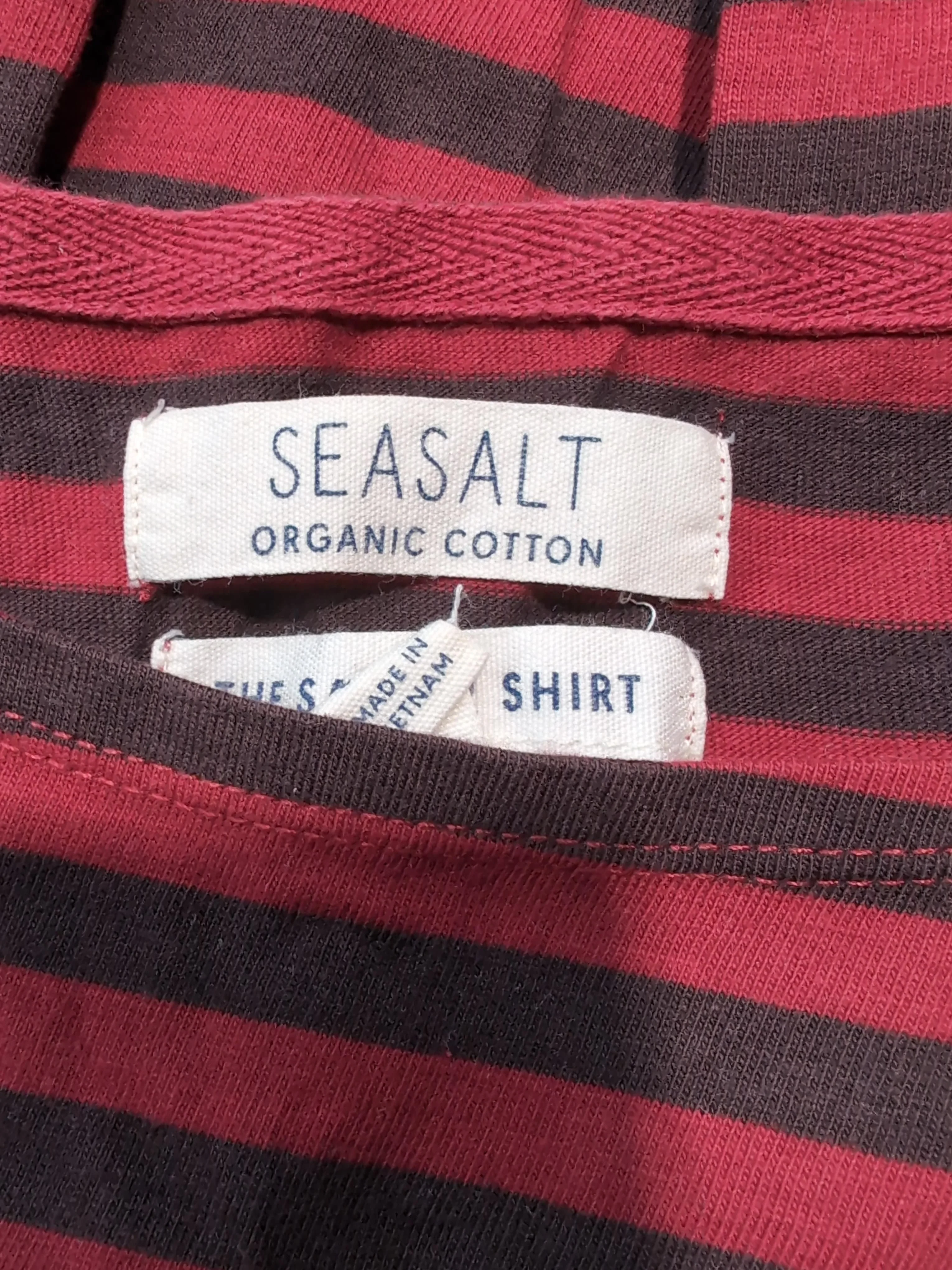 Seasalt Women's Top UK 10 Red Striped 100% Cotton Long Sleeve Round Neck Basic - Image 5