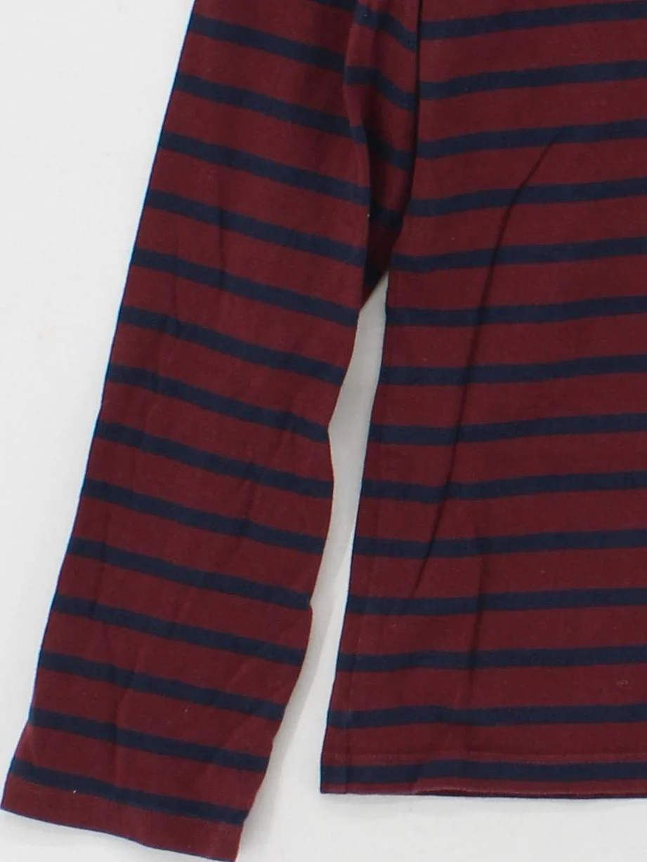 Seasalt Women's Top UK 10 Red Striped 100% Cotton Long Sleeve Round Neck Basic - Image 4