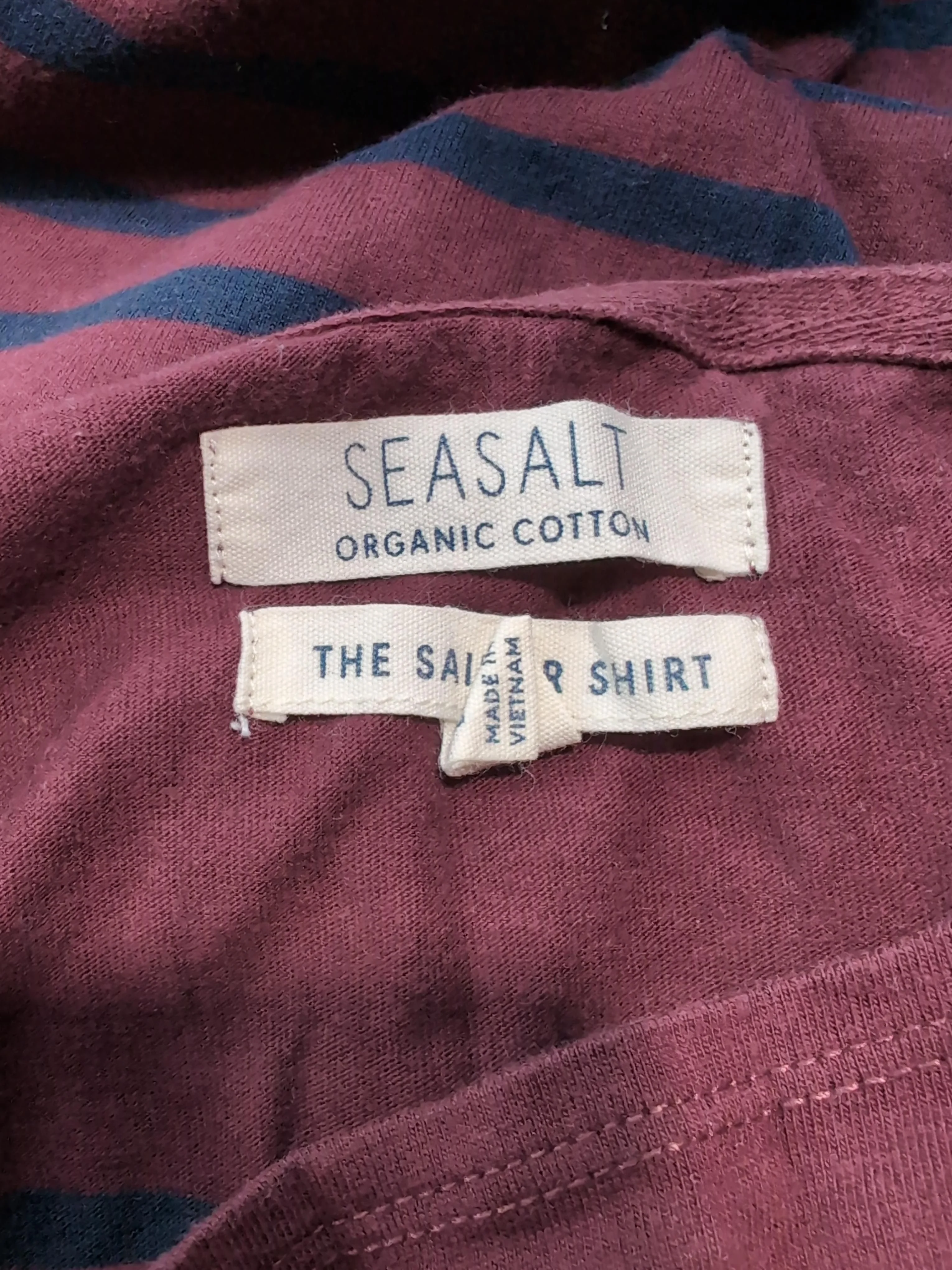 Seasalt Women's Top UK 10 Red Striped 100% Cotton Long Sleeve Round Neck Basic - Image 5