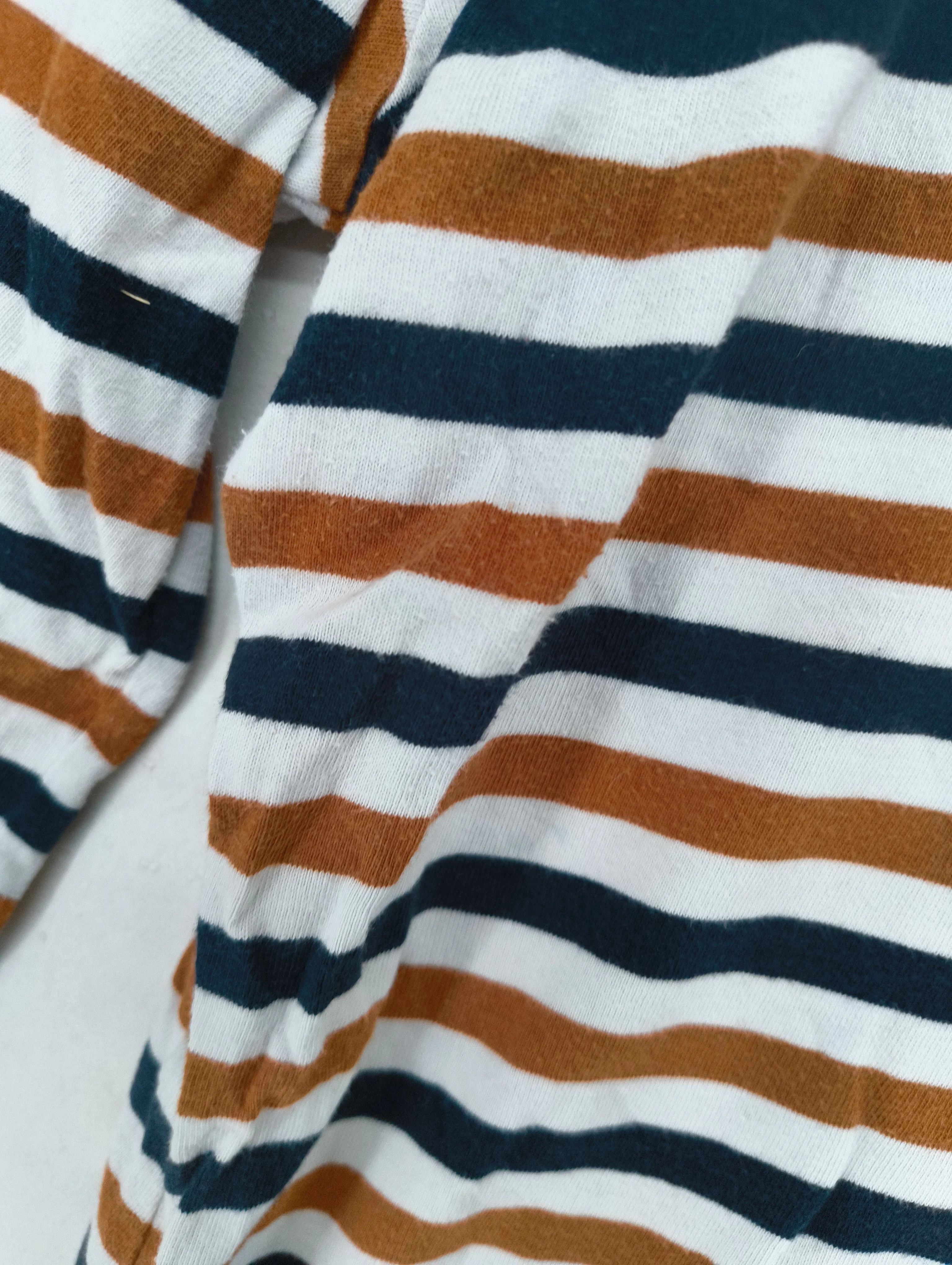 Seasalt Women's Top UK 12 Multi Striped 100% Cotton 3/4 Sleeve Round Neck Basic - Image 5