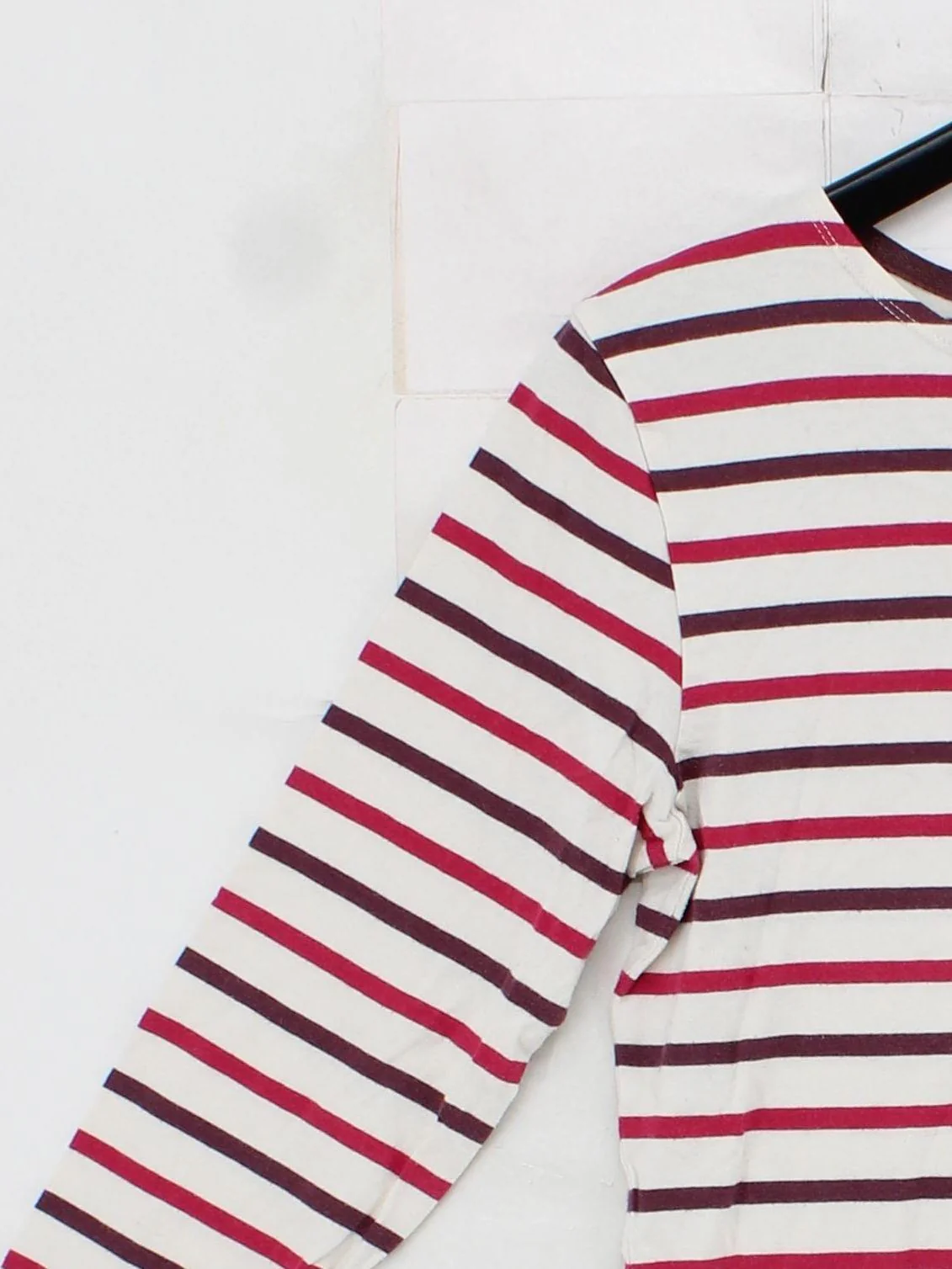 Seasalt Women's Top UK 12 Multi Striped 100% Cotton 3/4 Sleeve Round Neck Basic - Image 4