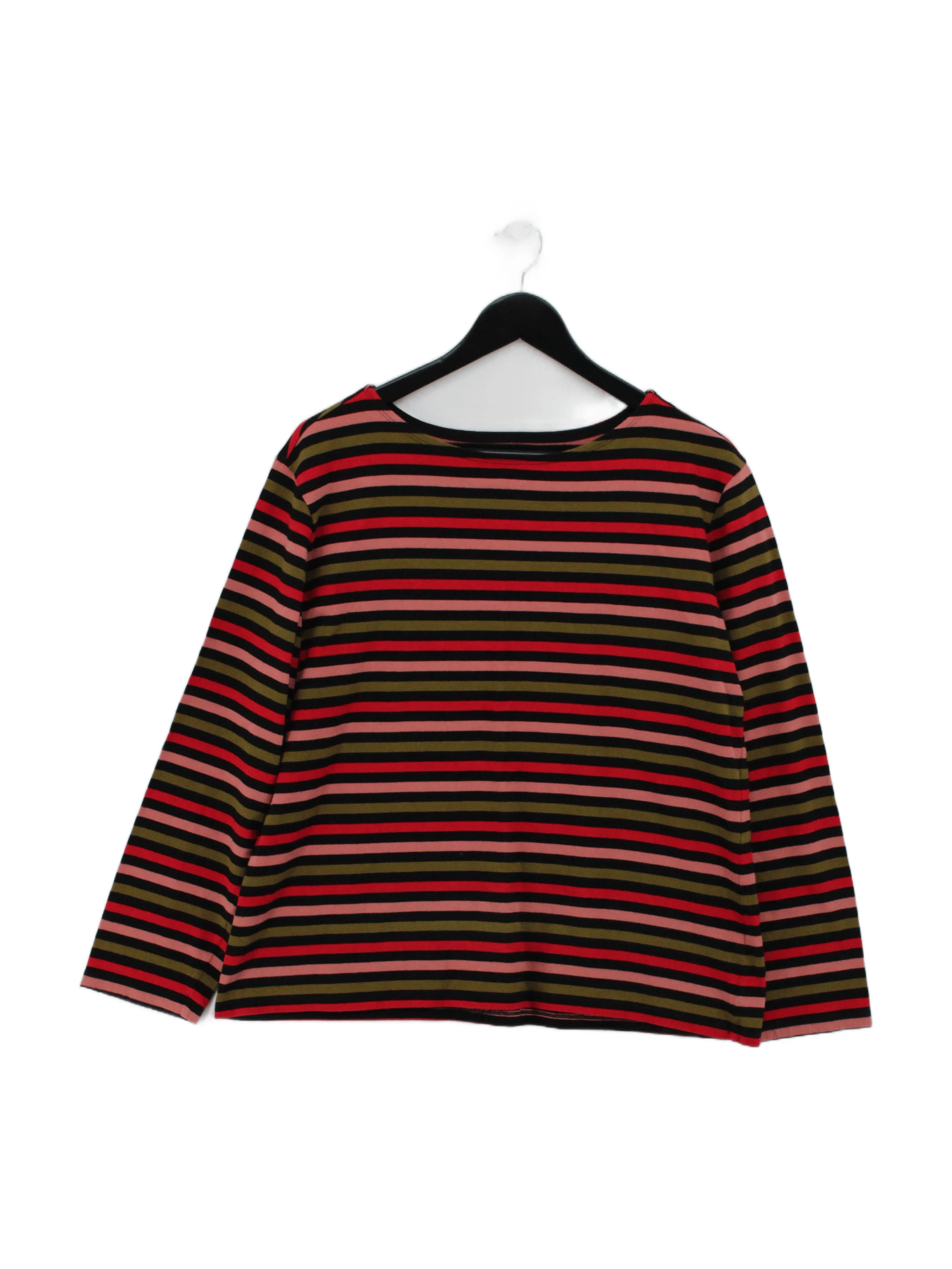 Seasalt Women's Top UK 16 Multi Striped 100% Cotton Long Sleeve Round Neck Basic