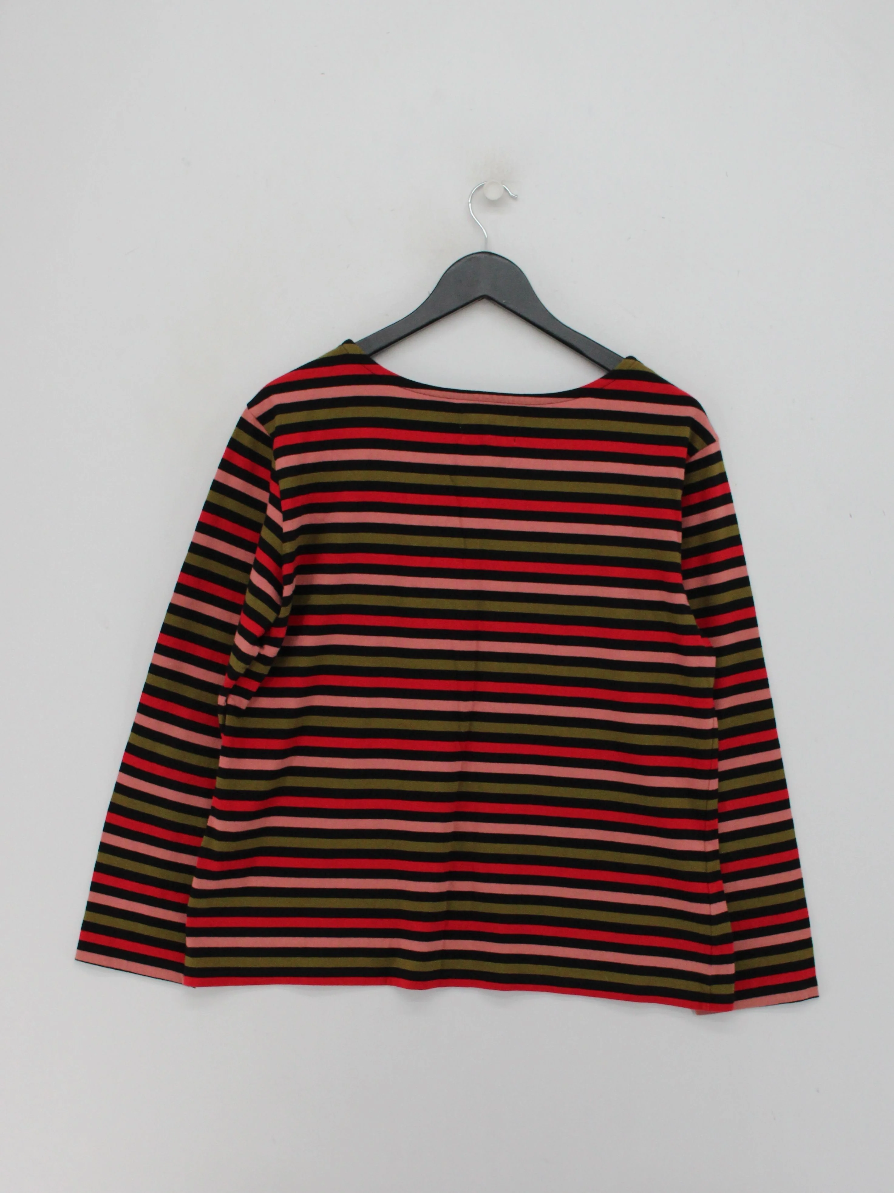Seasalt Women's Top UK 16 Multi Striped 100% Cotton Long Sleeve Round Neck Basic - Image 2