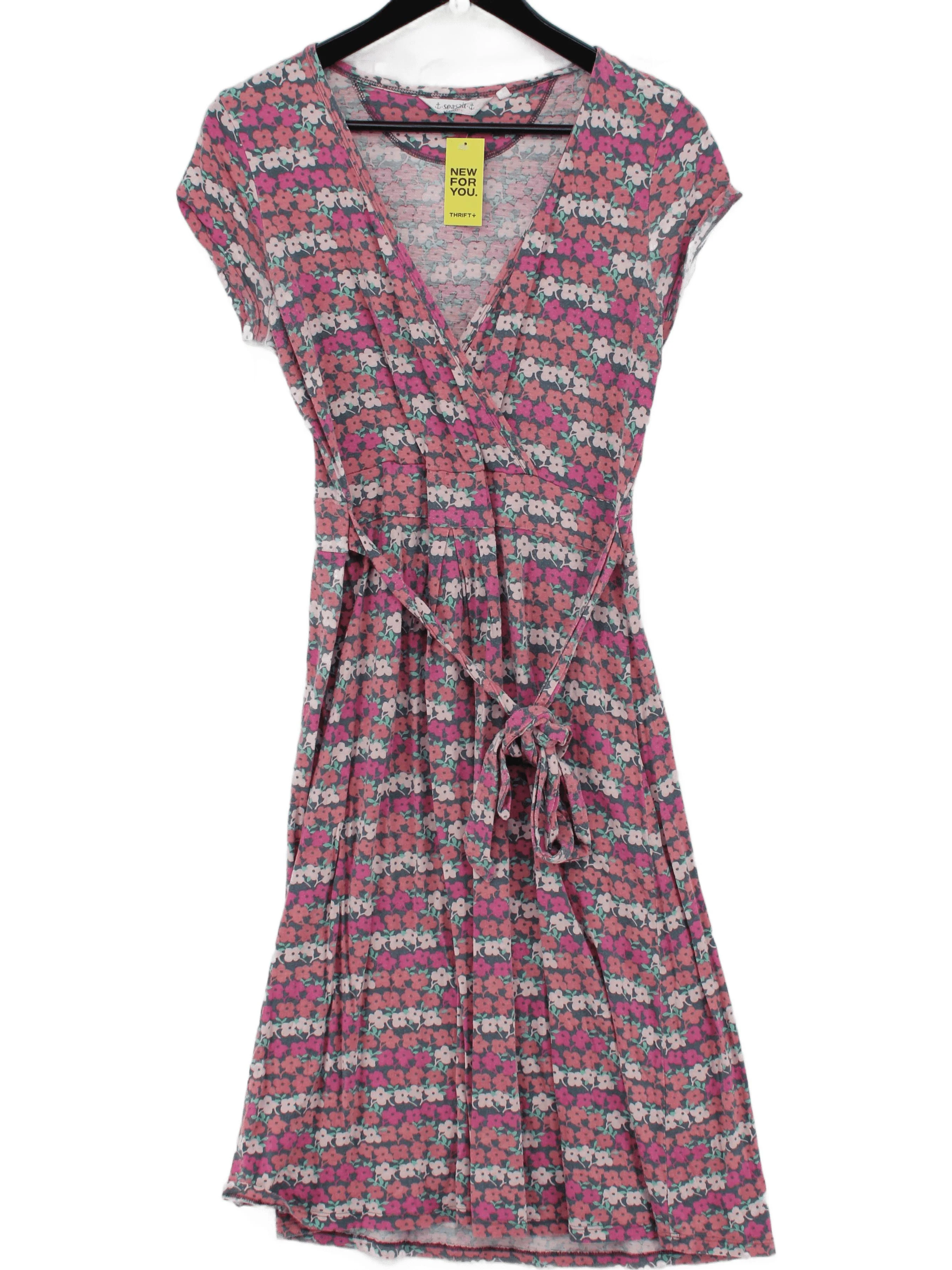 Seasalt Wrap Midi Dress UK14 in Pink