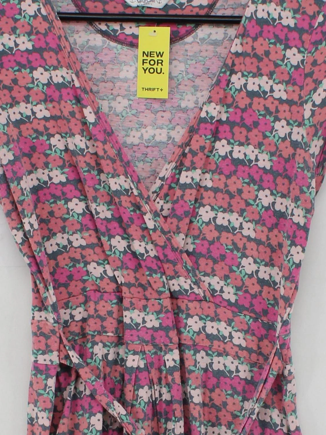 Seasalt Wrap Midi Dress UK14 in Pink - Image 3