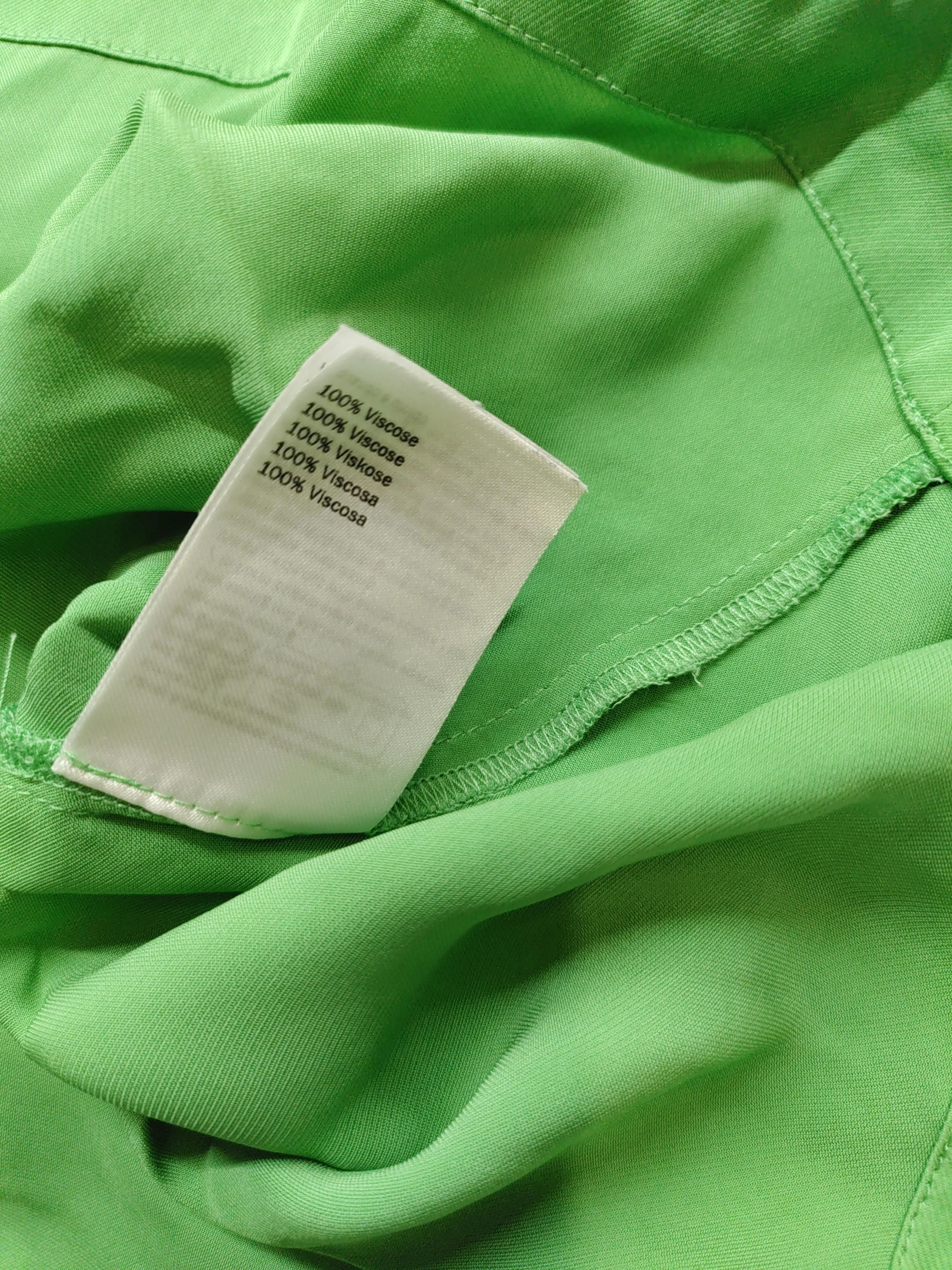 Second Female Women's Blouse S Green 100% Viscose Long Sleeve V-Neck Basic - Image 6