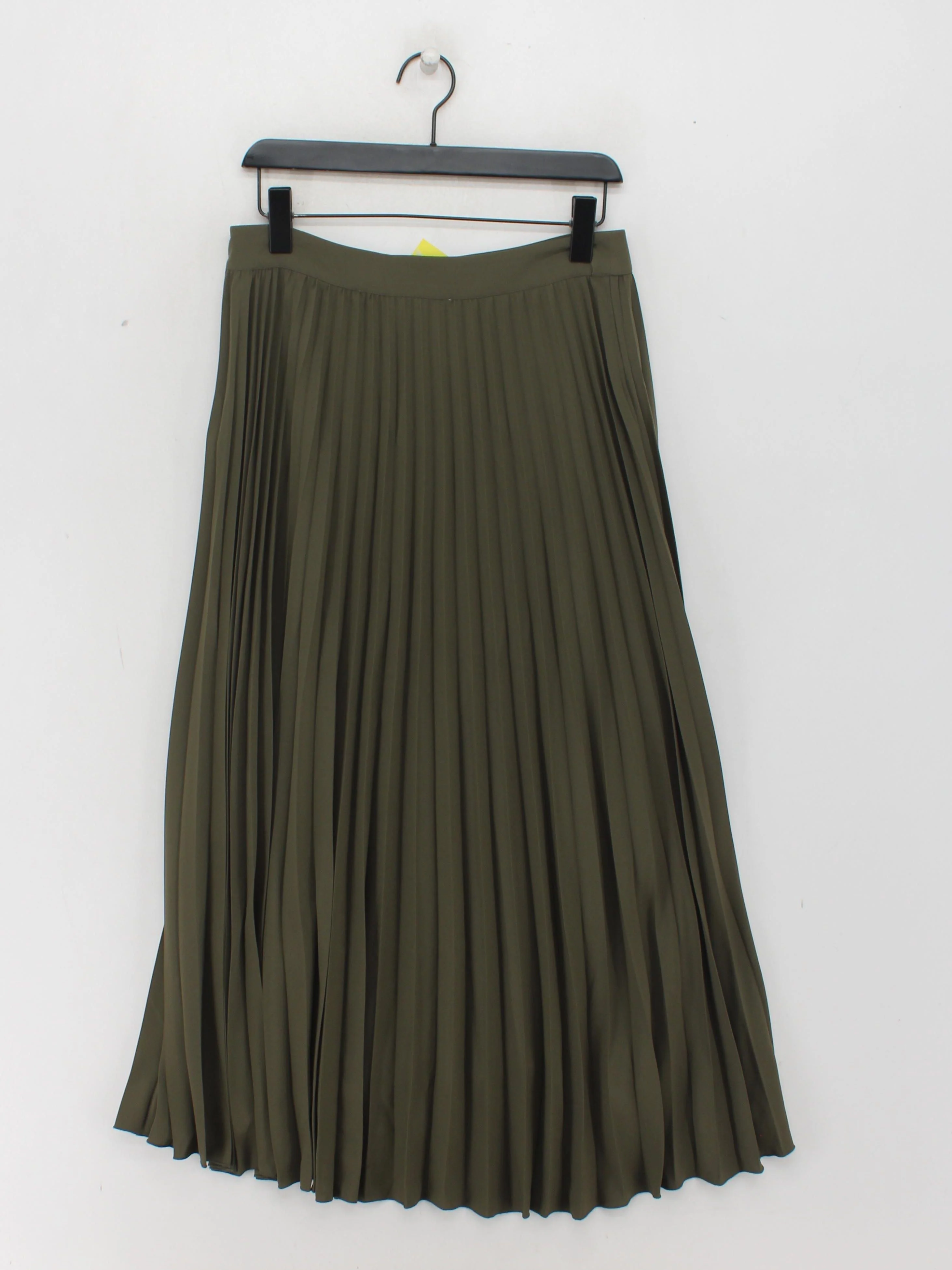 Second Female Women's Midi Skirt M Green Polyester with Elastane Midi Pleated - Image 2