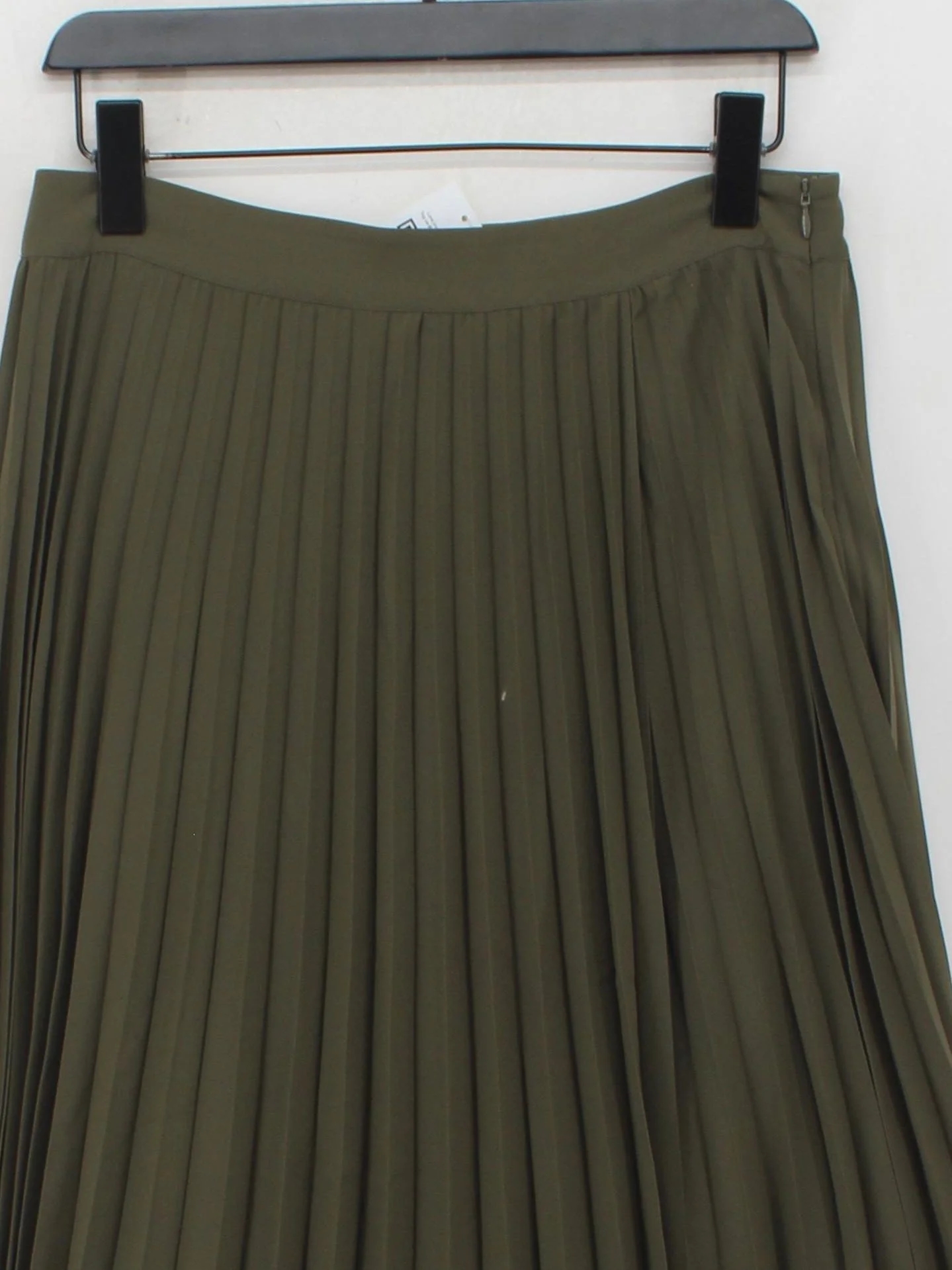 Second Female Women's Midi Skirt M Green Polyester with Elastane Midi Pleated - Image 3