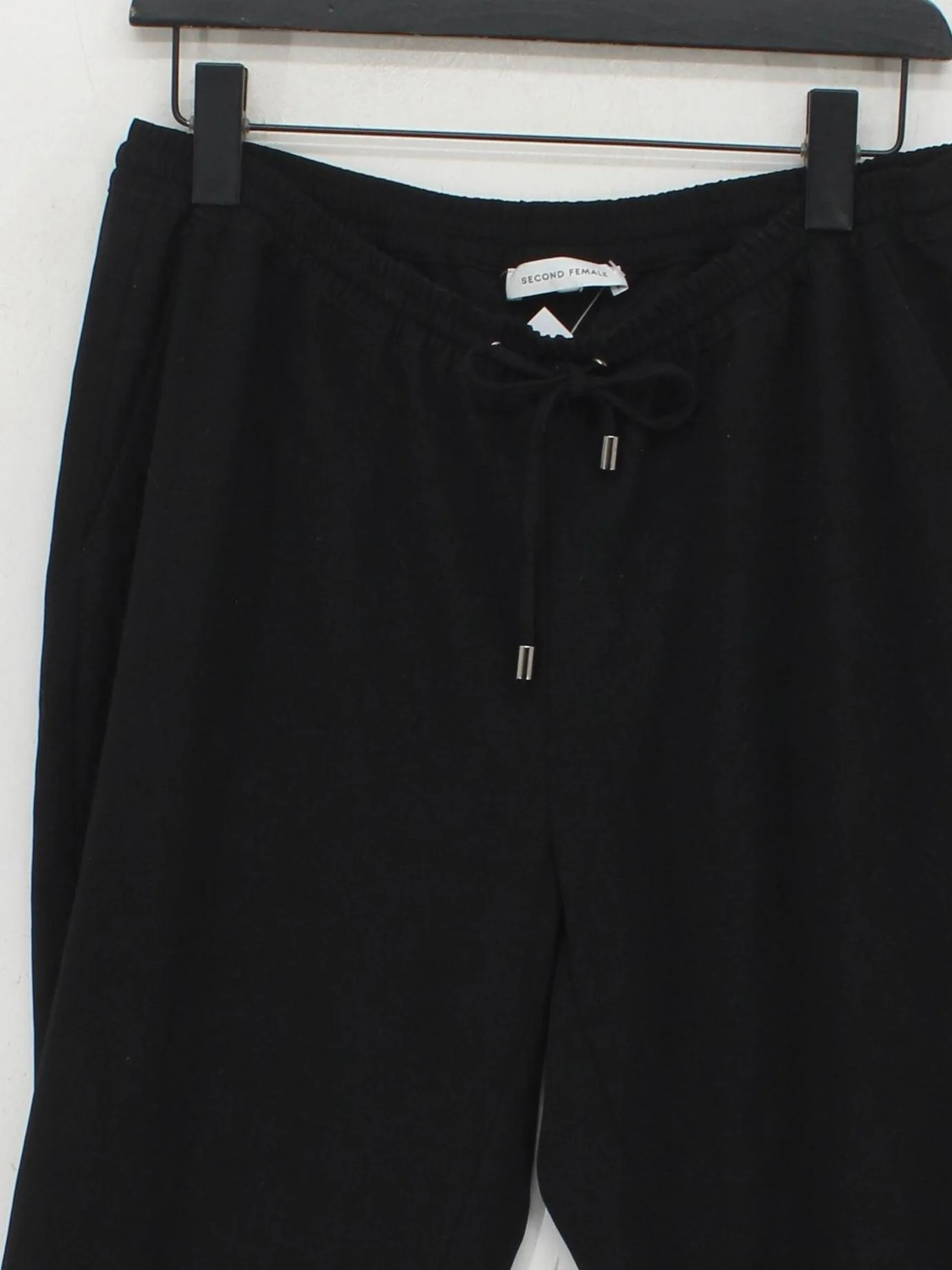 Second Female Women's Trousers M Black 100% Polyester Tapered Sweatpants - Image 3