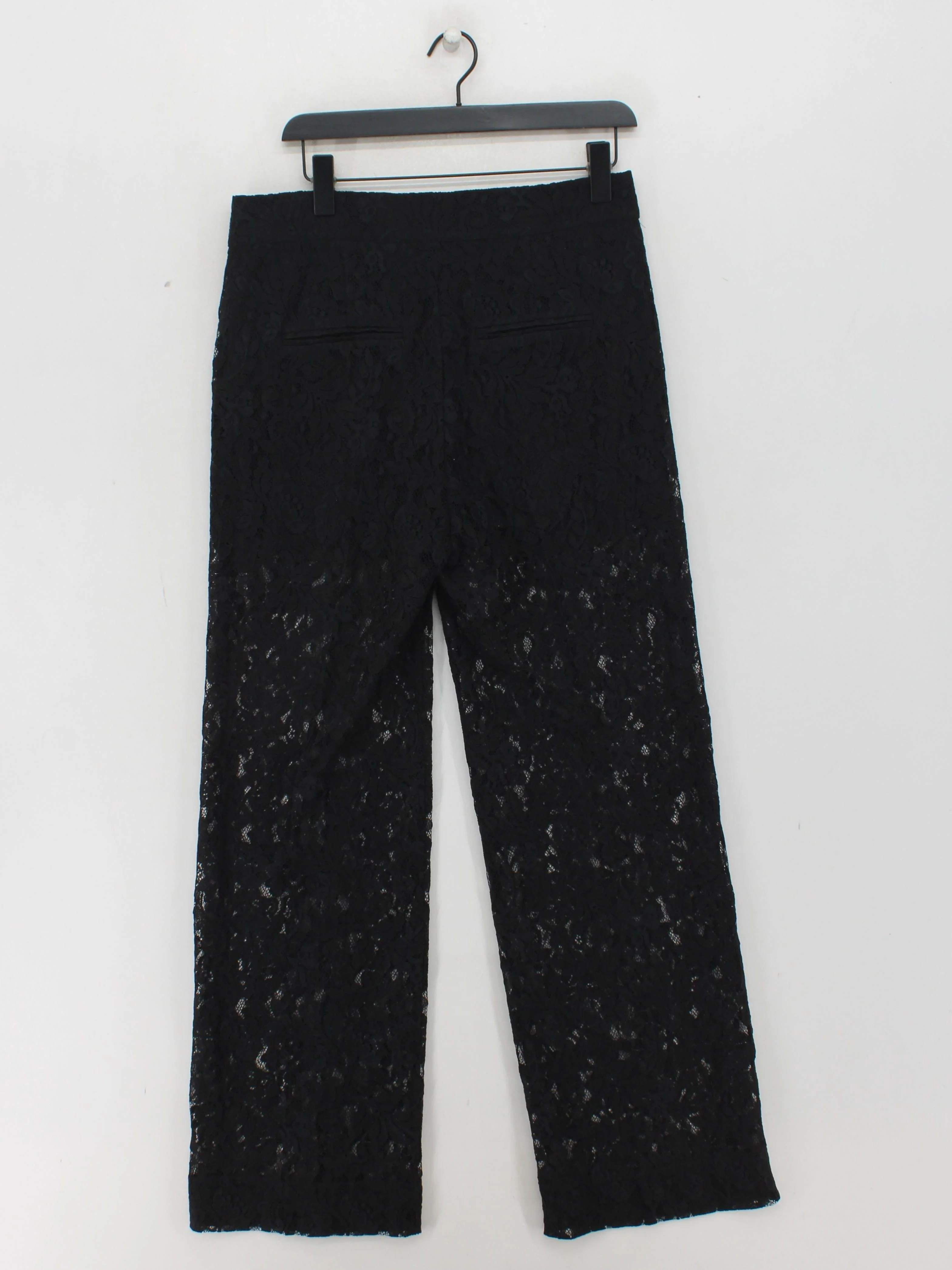 Second Female Women's Trousers M Black Cotton with Polyamide, Viscose Chino - Image 2