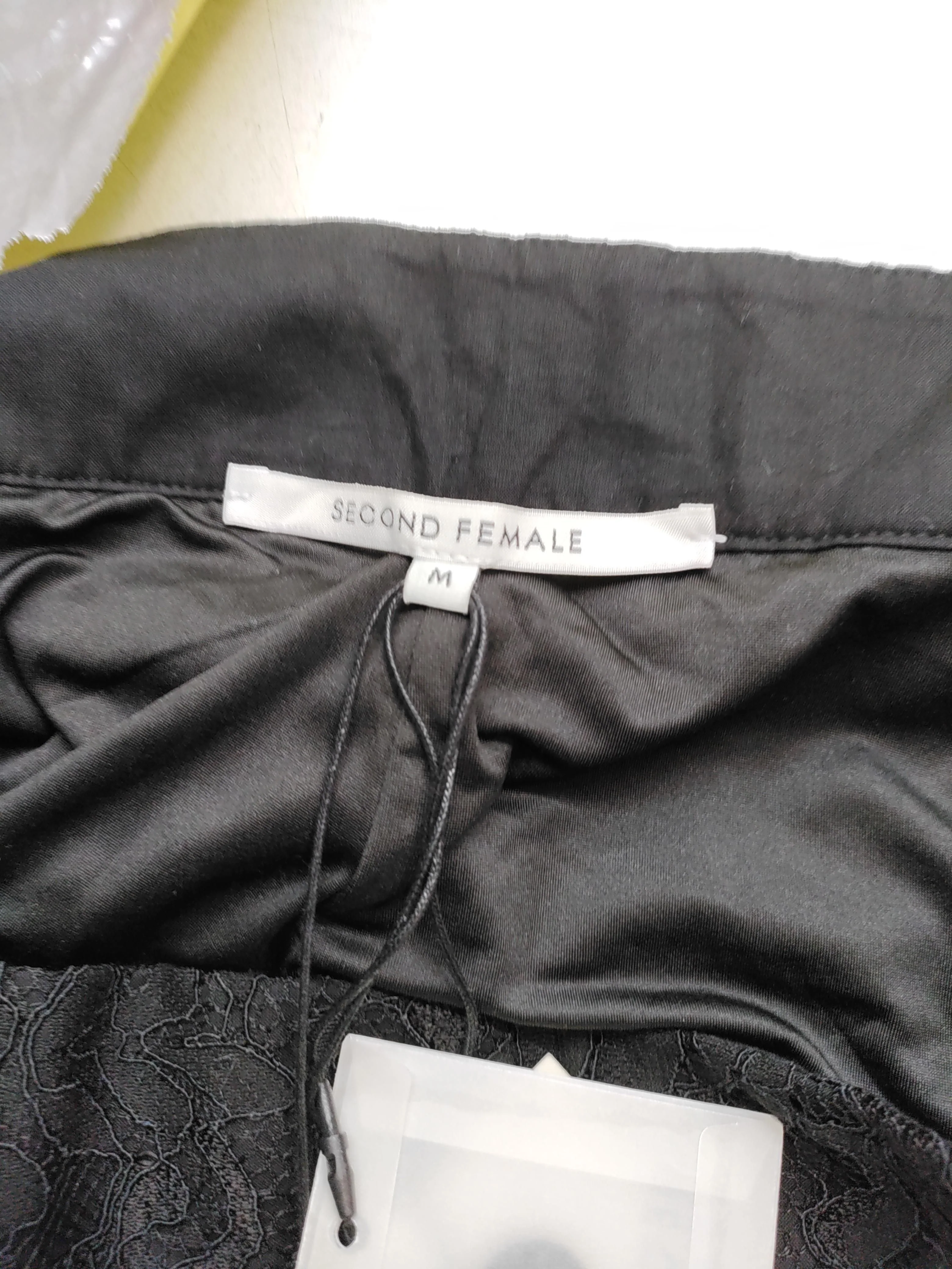 Second Female Women's Trousers M Black Cotton with Polyamide, Viscose Chino - Image 5