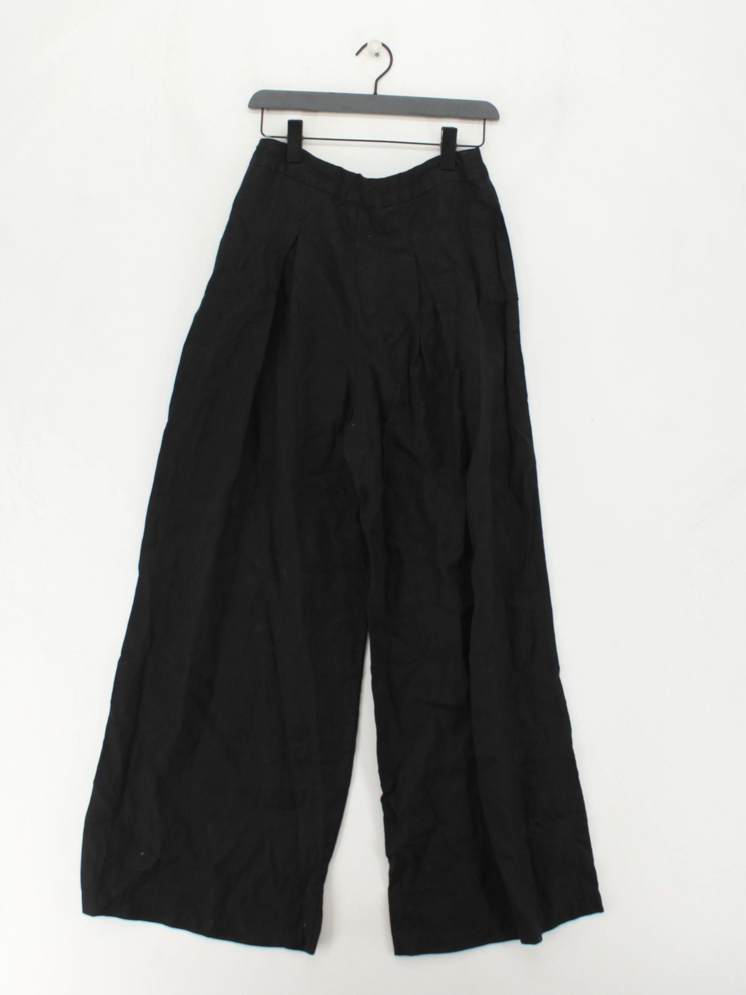 SECOND SUMMER Women's Trousers M Black 100% Linen Wide-Leg Chino - Image 2