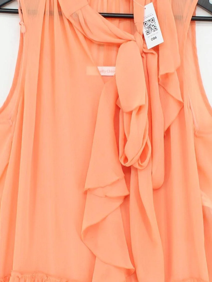See By Chloé A-Line Mini Dress UK14 in Orange - Image 3