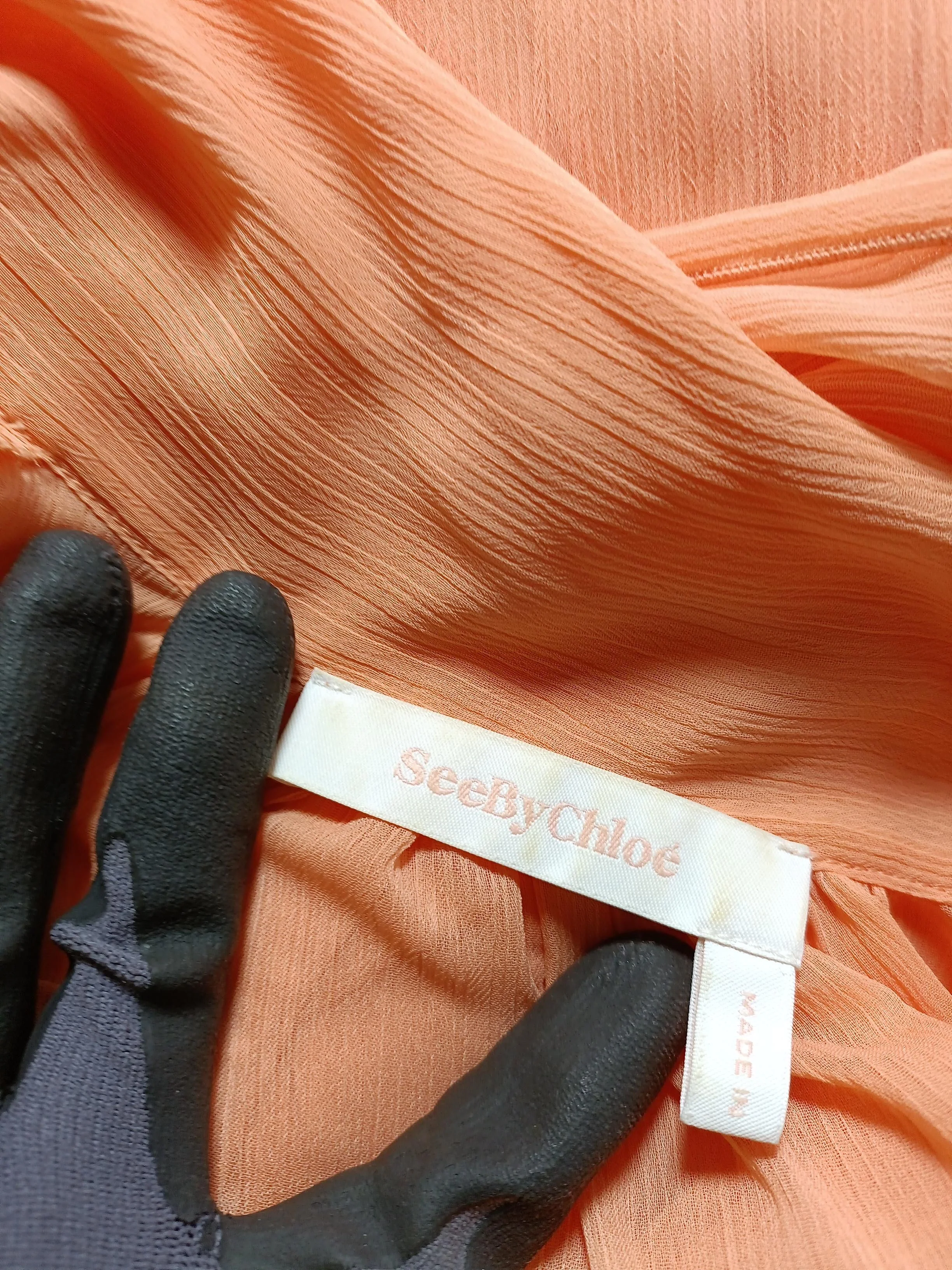 See By Chloé A-Line Mini Dress UK14 in Orange - Image 5
