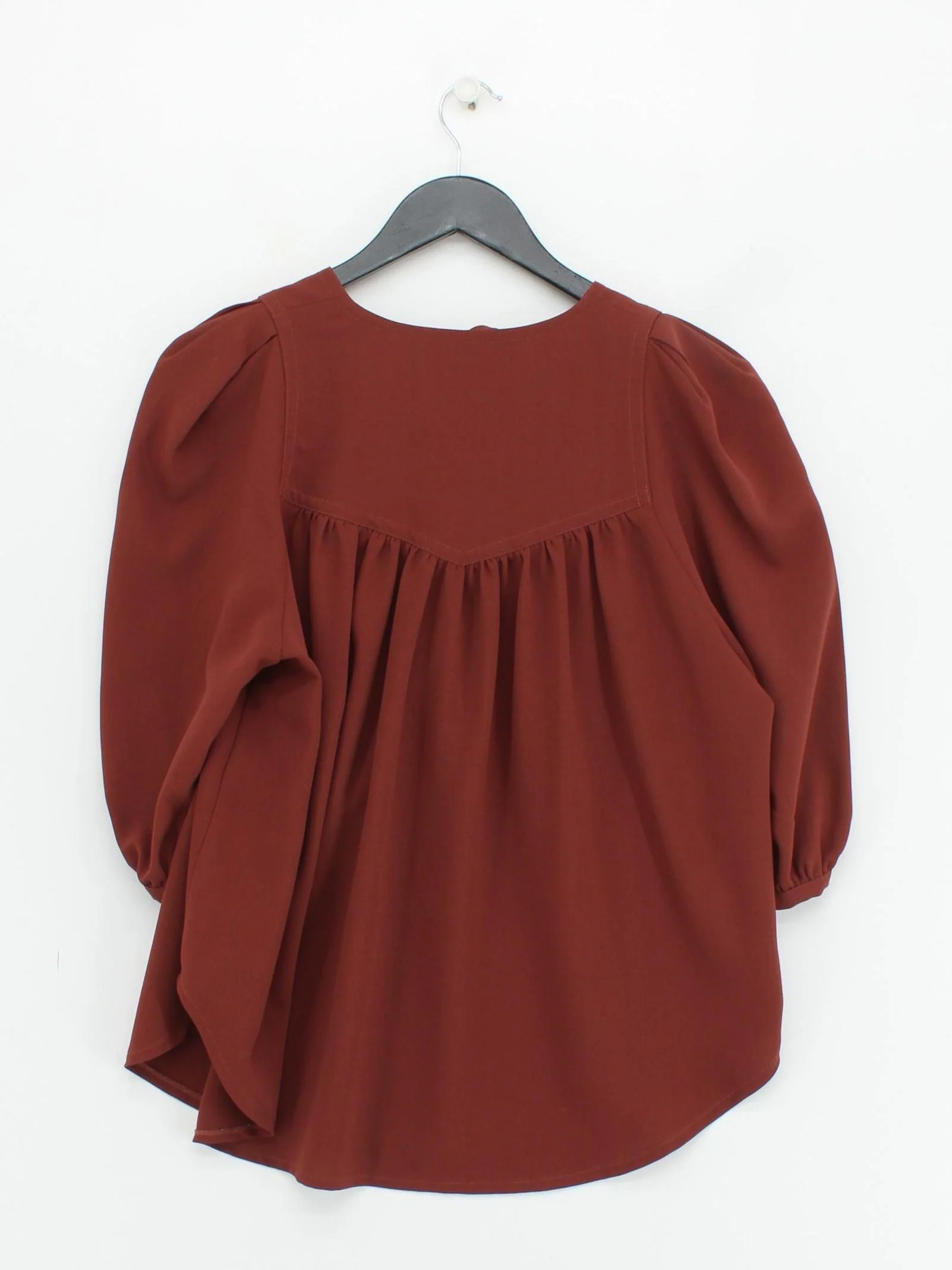 See By Chloé Women's Blouse UK 10 Red 100% Polyester 3/4 Sleeve V-Neck Basic - Image 2