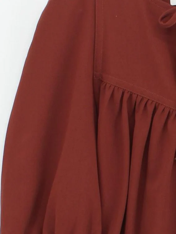 See By Chloé Women's Blouse UK 10 Red 100% Polyester 3/4 Sleeve V-Neck Basic - Image 4