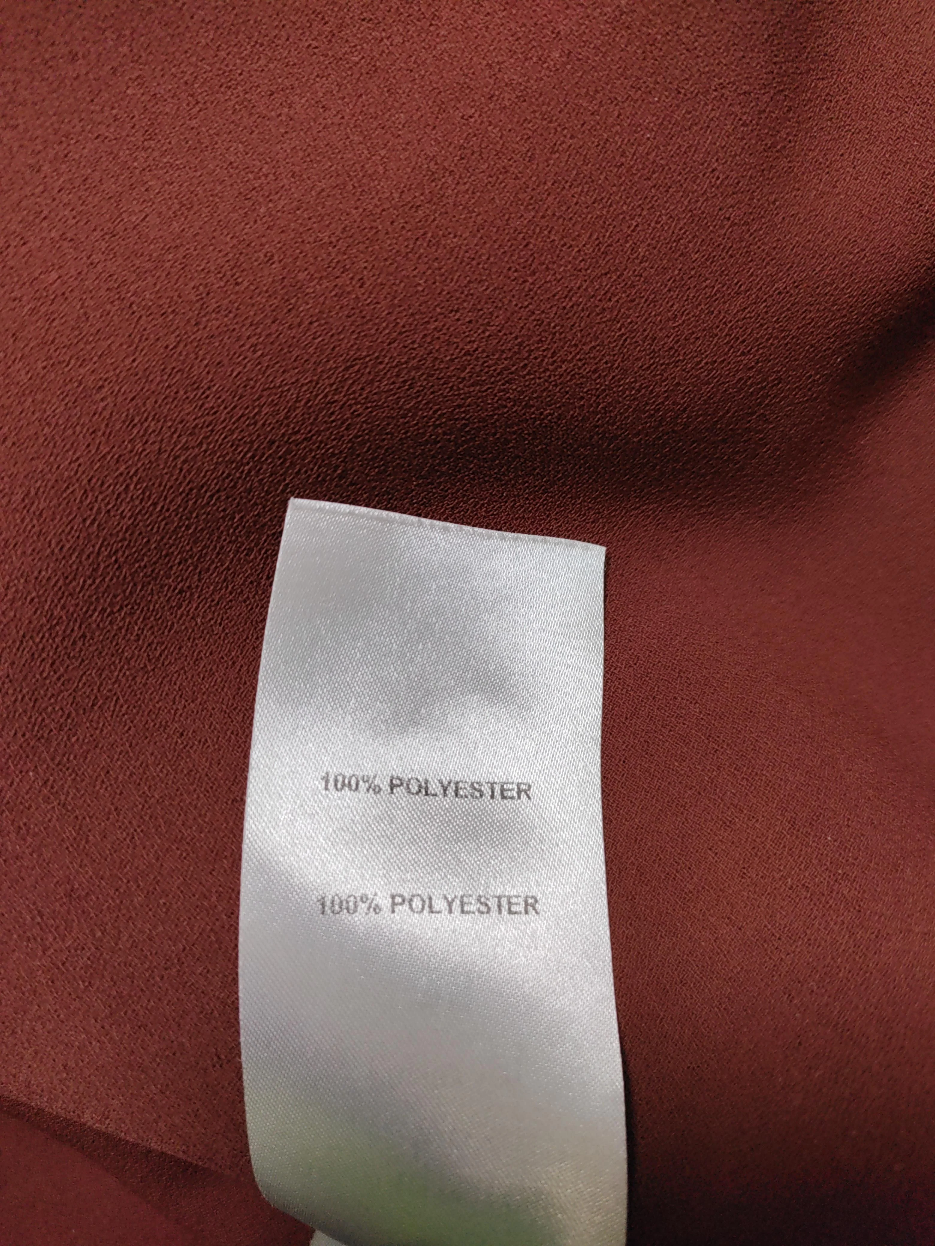 See By Chloé Women's Blouse UK 10 Red 100% Polyester 3/4 Sleeve V-Neck Basic - Image 6