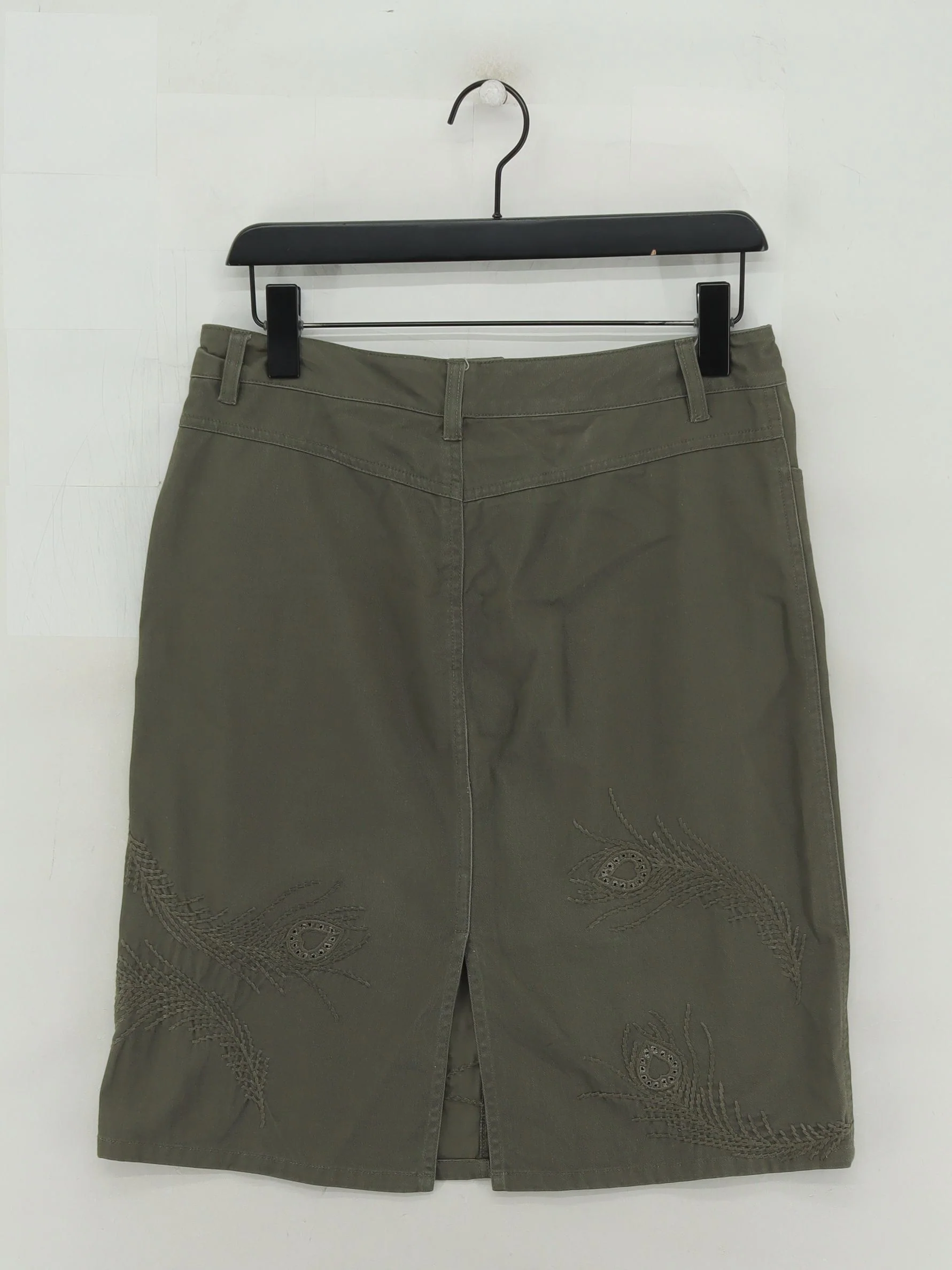 See By Chloé Women's Midi Skirt L Green 100% Cotton Midi Straight & Pencil - Image 2