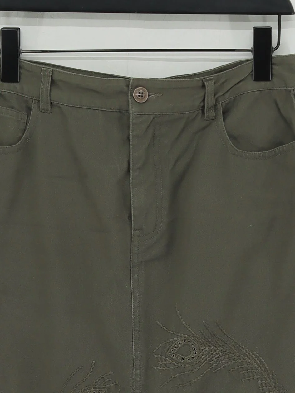 See By Chloé Women's Midi Skirt L Green 100% Cotton Midi Straight & Pencil - Image 3