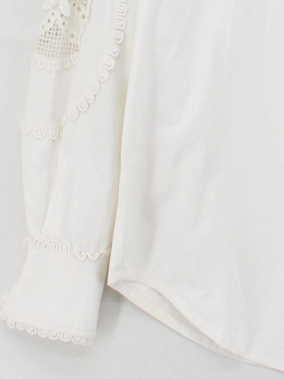 See By Chloé Women's Shirt L White 100% Cotton Long Sleeve Collared Basic - Image 4