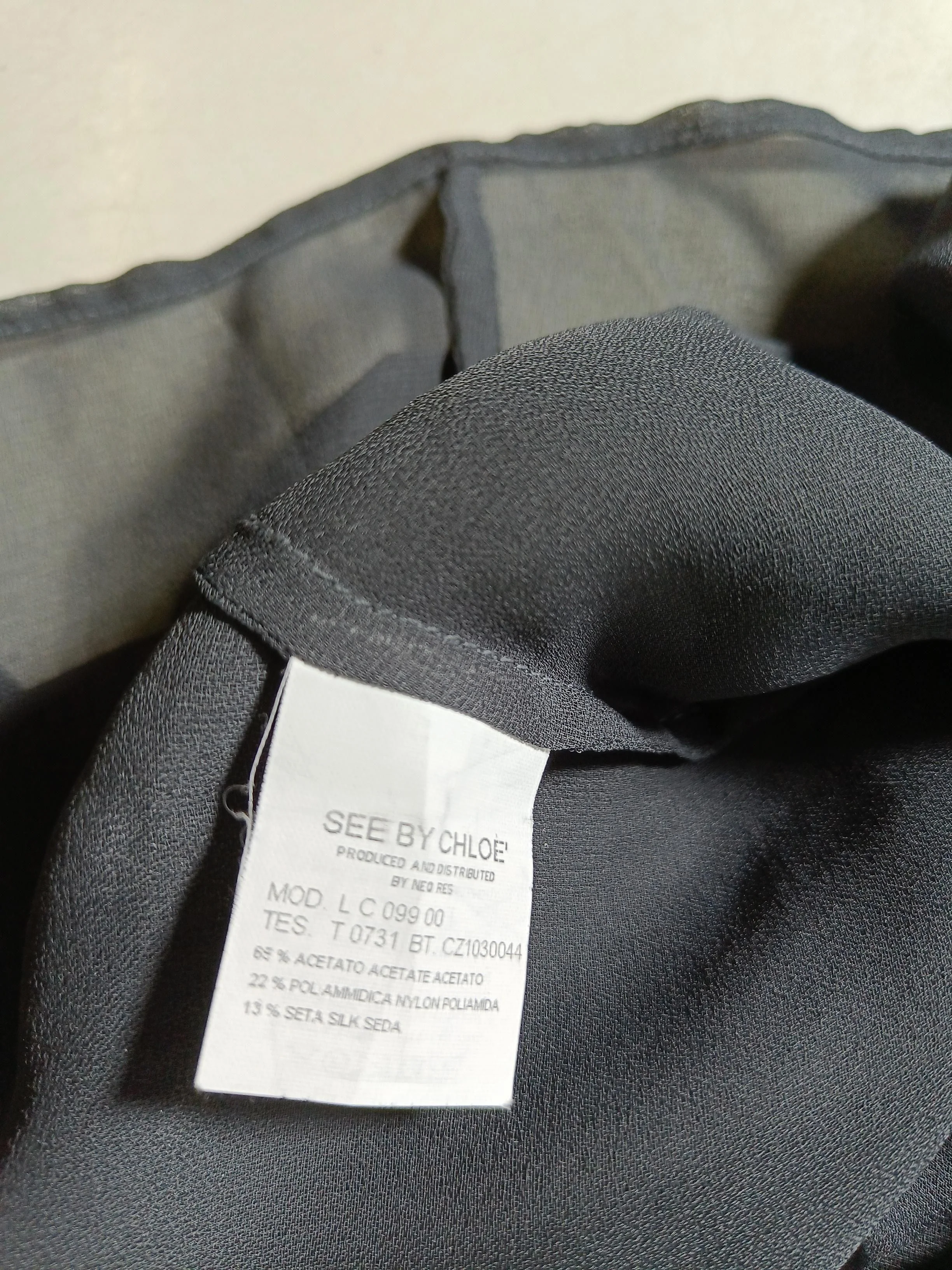 See By Chloé Women's Top UK 14 Black Acetate with Polyamide, Silk Basic - Image 6