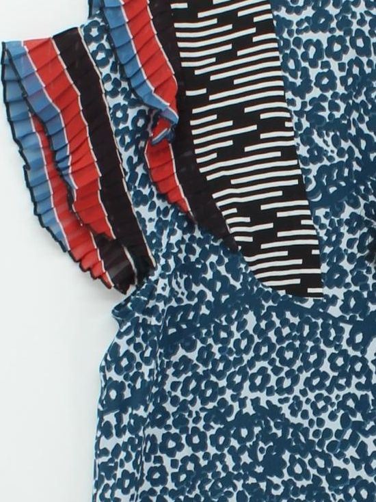See By Chloé Women's Top UK 14 Blue Silk with Polyester Basic - Image 4