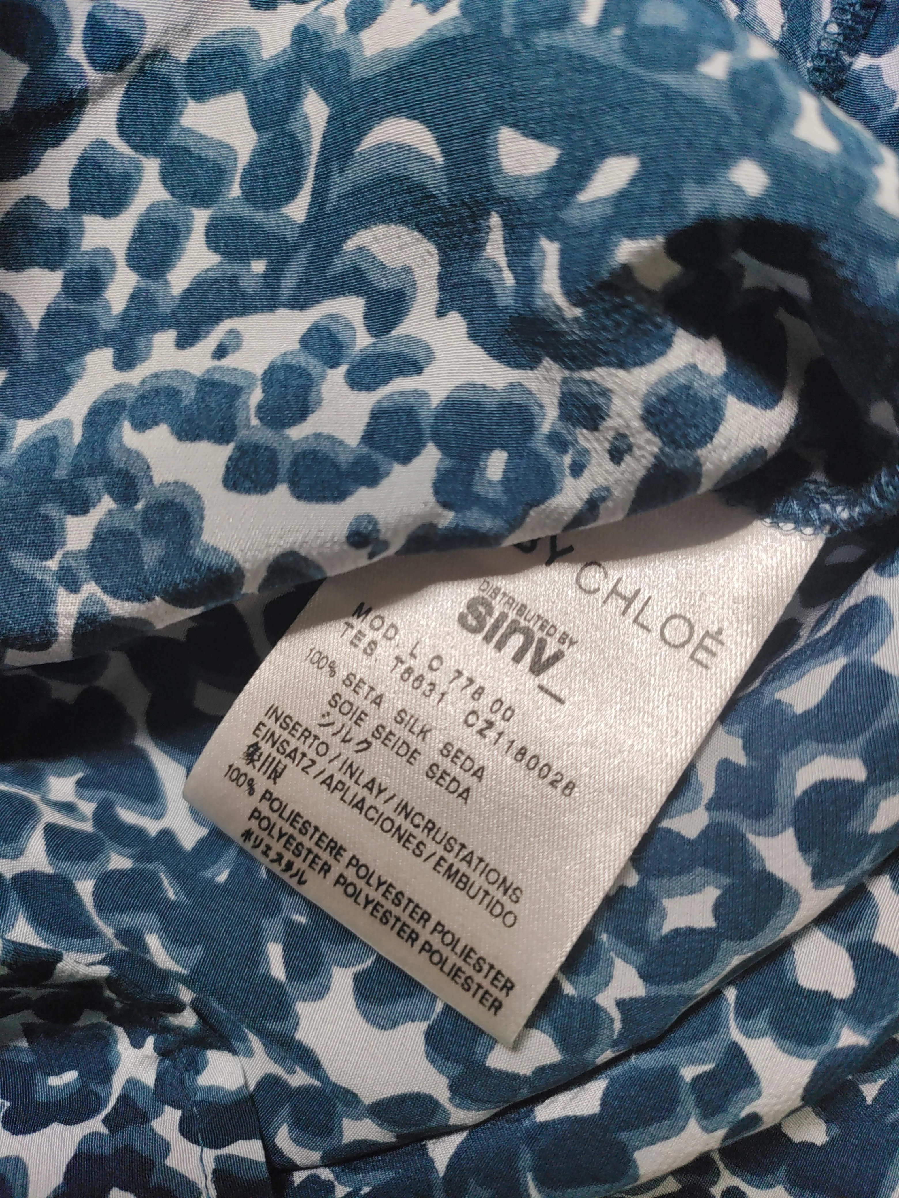 See By Chloé Women's Top UK 14 Blue Silk with Polyester Basic - Image 6