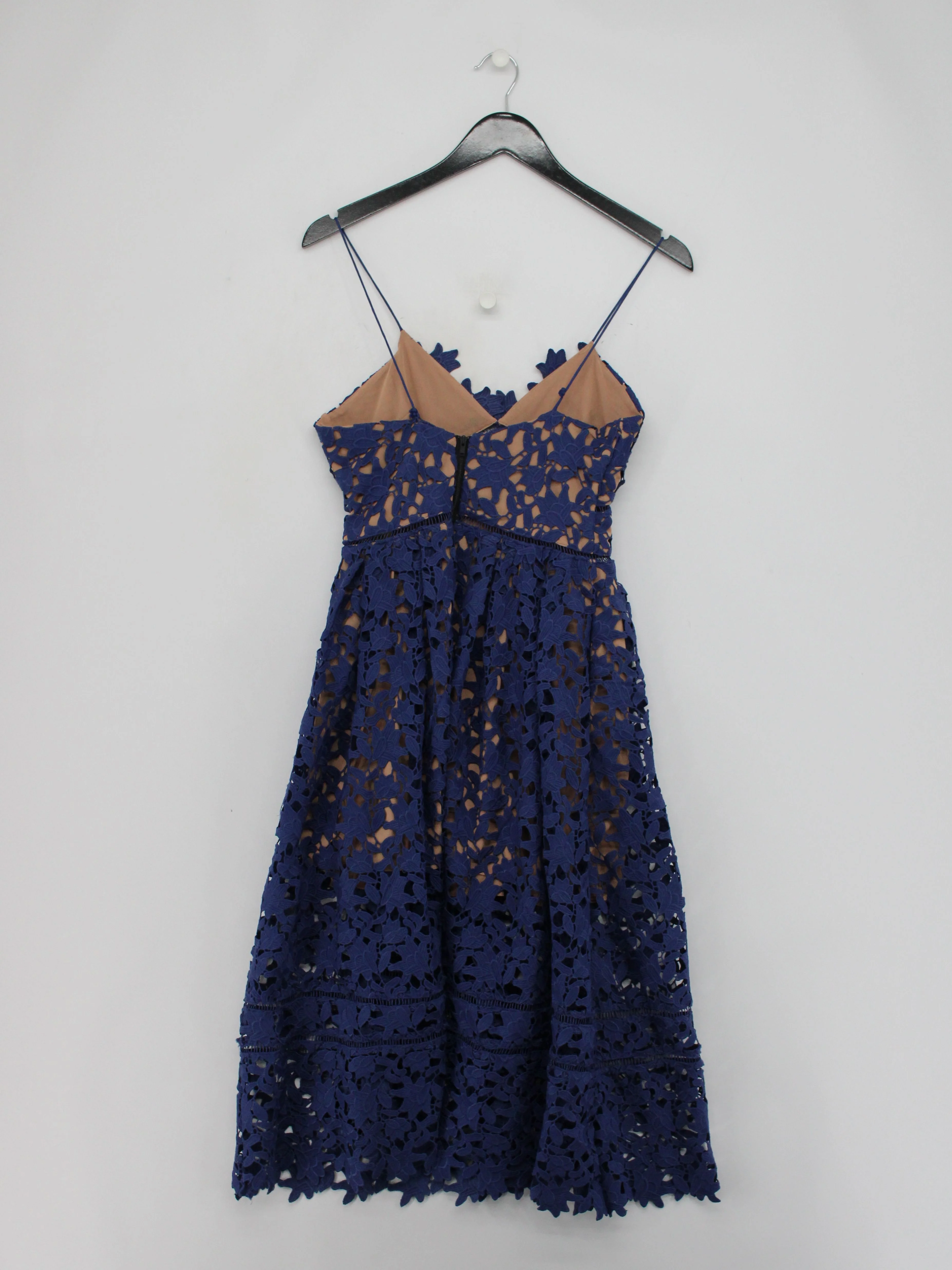 Self-Portrait A-Line Midi Dress UK10 in Blue - Image 2