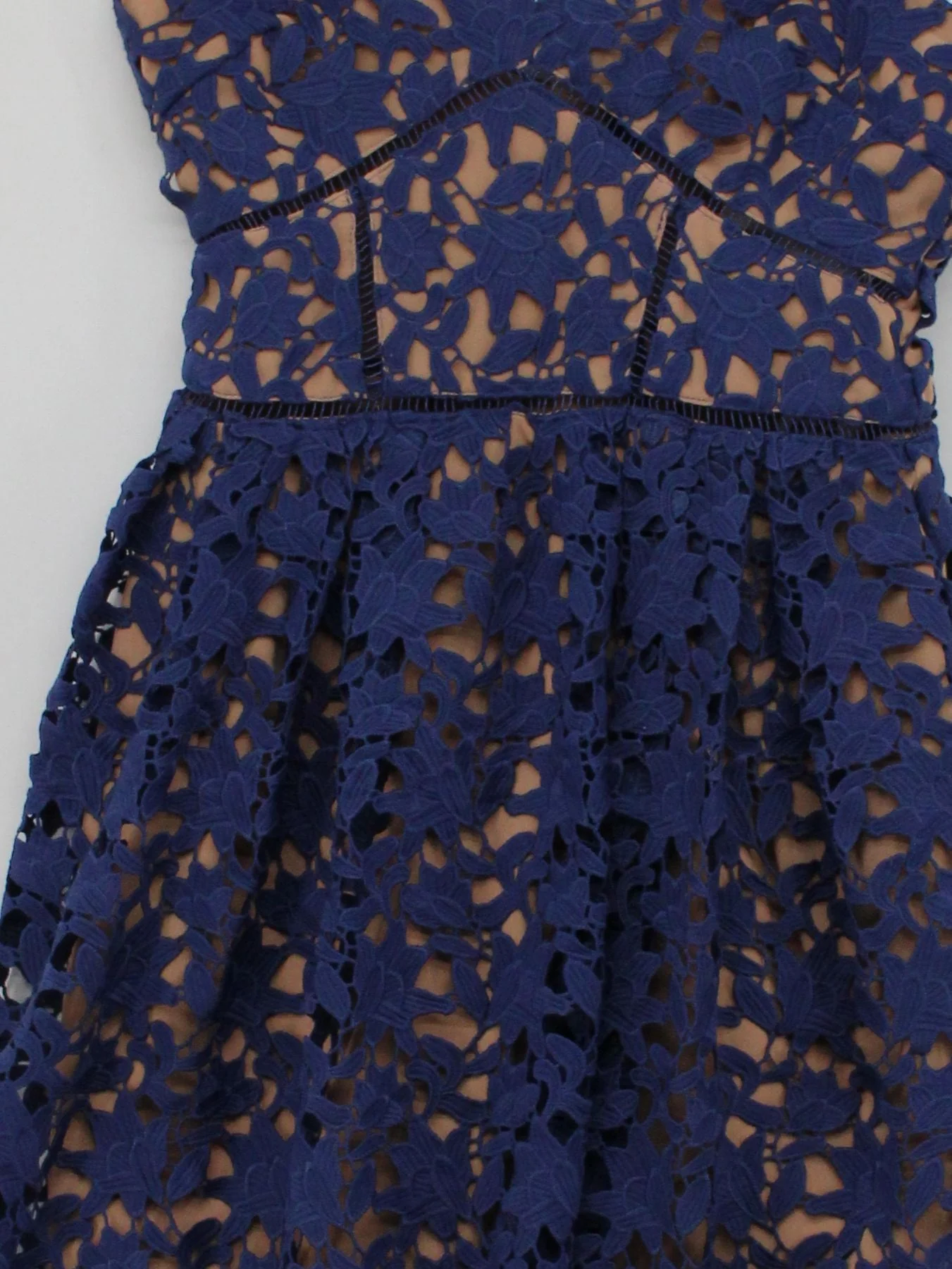 Self-Portrait A-Line Midi Dress UK10 in Blue - Image 3