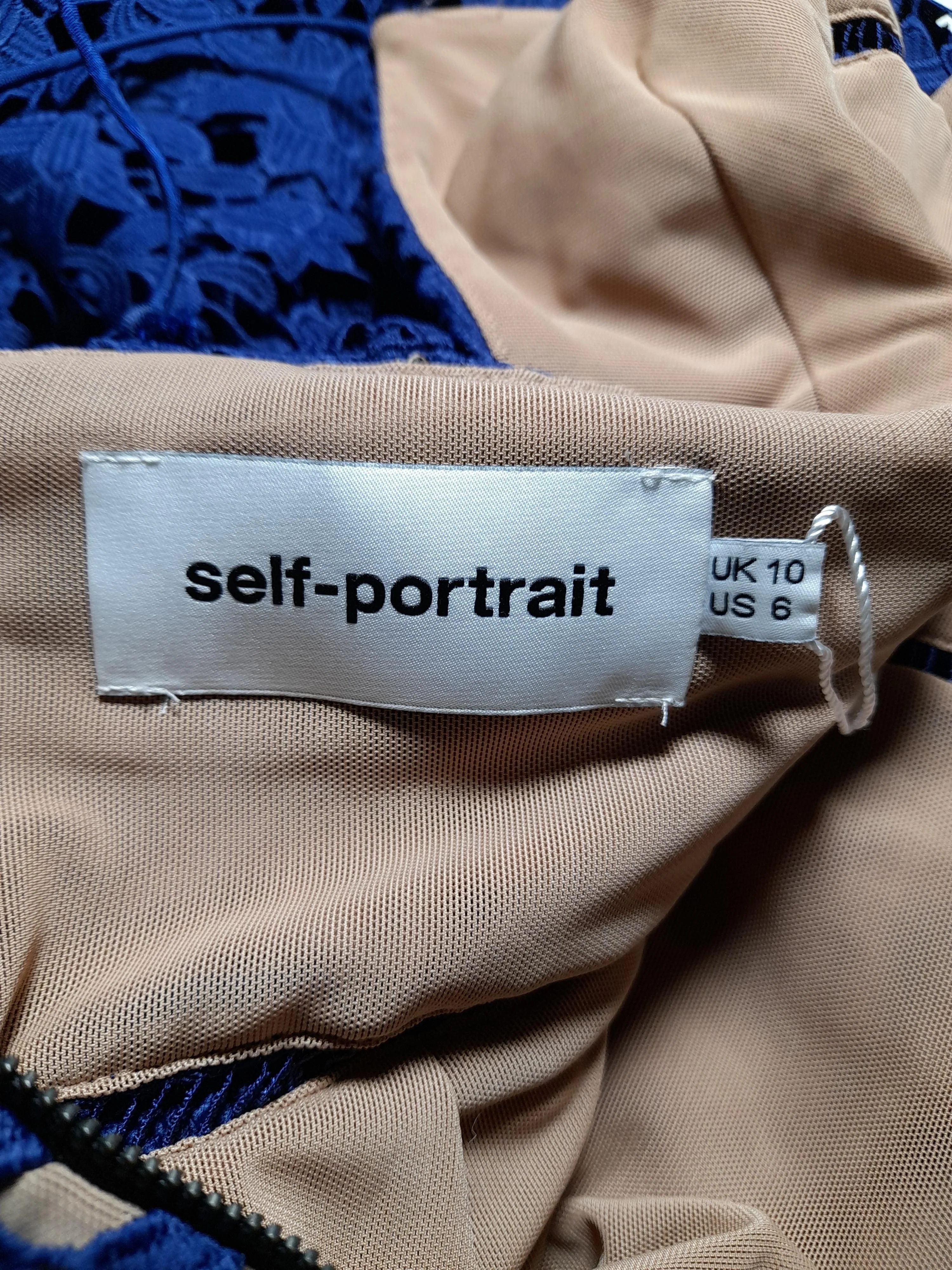 Self-Portrait A-Line Midi Dress UK10 in Blue - Image 5