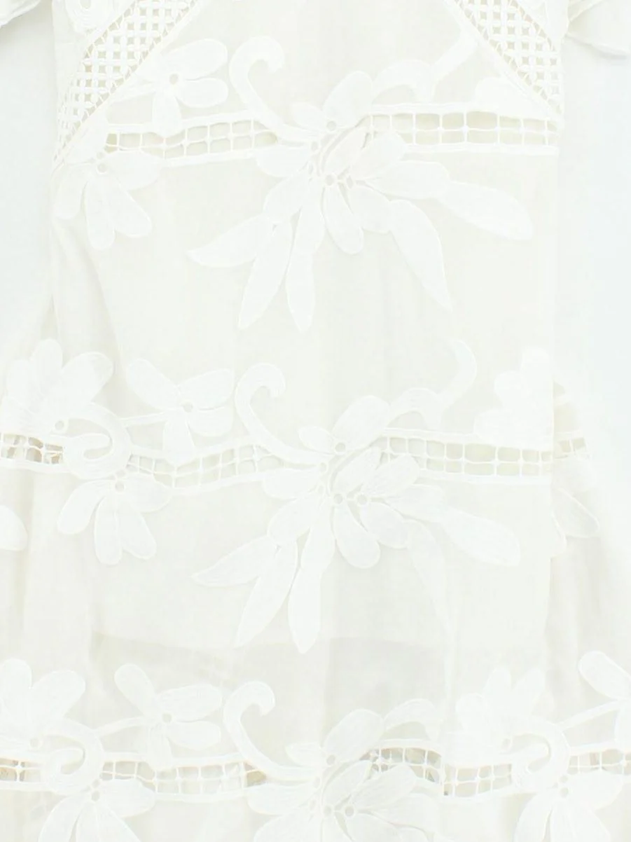 Self-Portrait Skater Midi Dress UK8 in White - Image 3