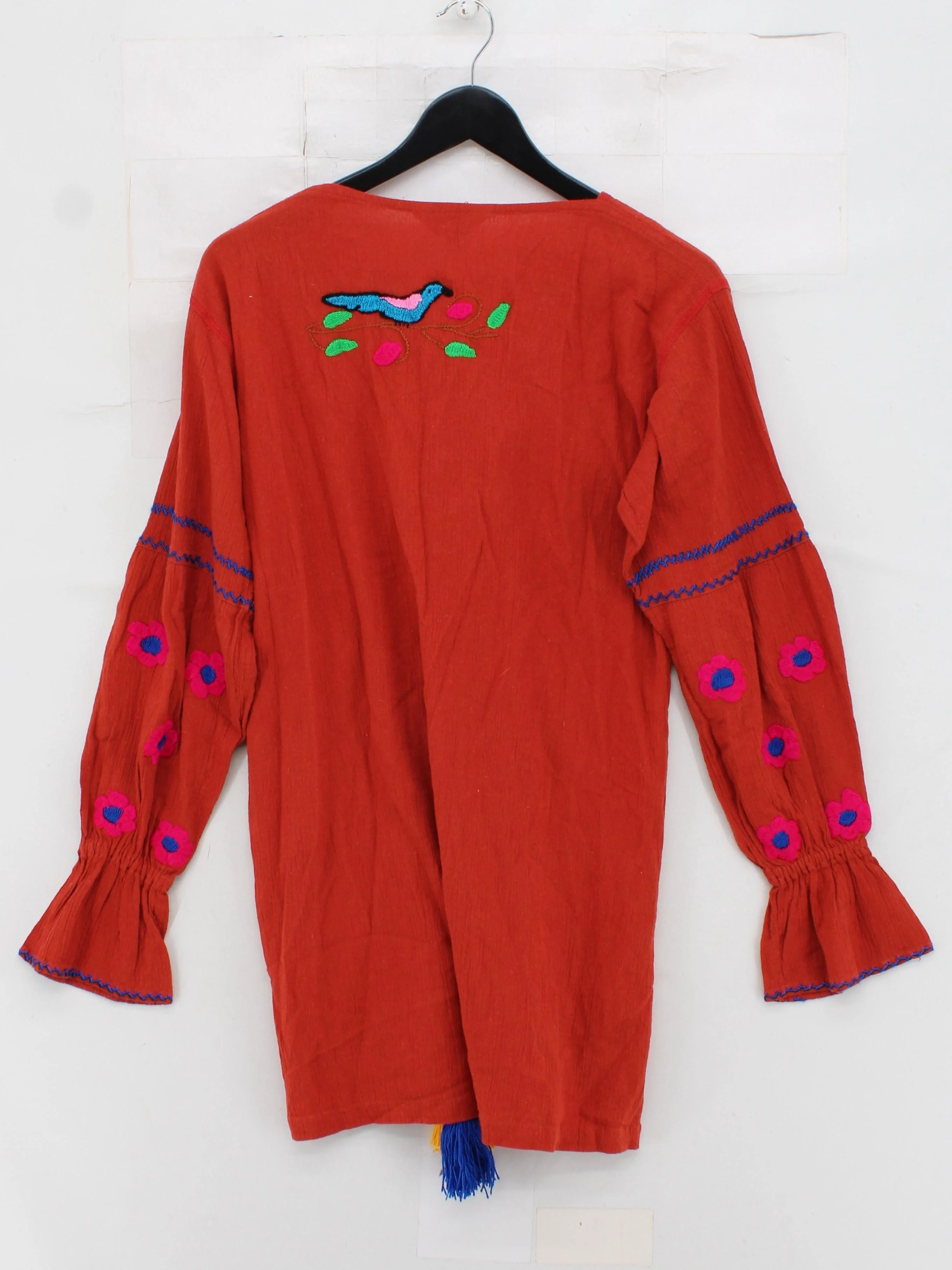 Sensi Studio Women's Top M Red 100% Other Long Sleeve V-Neck Tunic - Image 2
