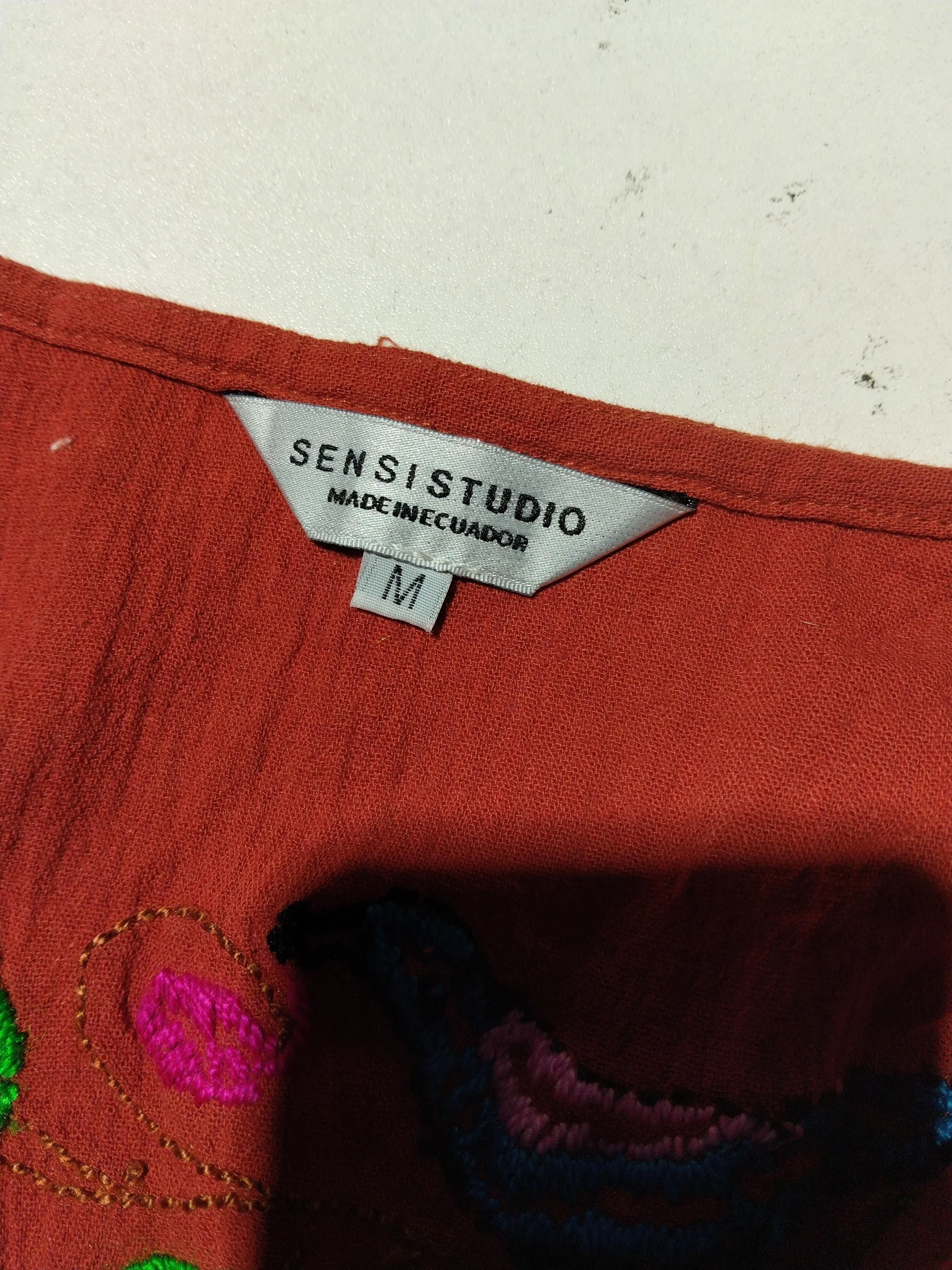 Sensi Studio Women's Top M Red 100% Other Long Sleeve V-Neck Tunic - Image 5