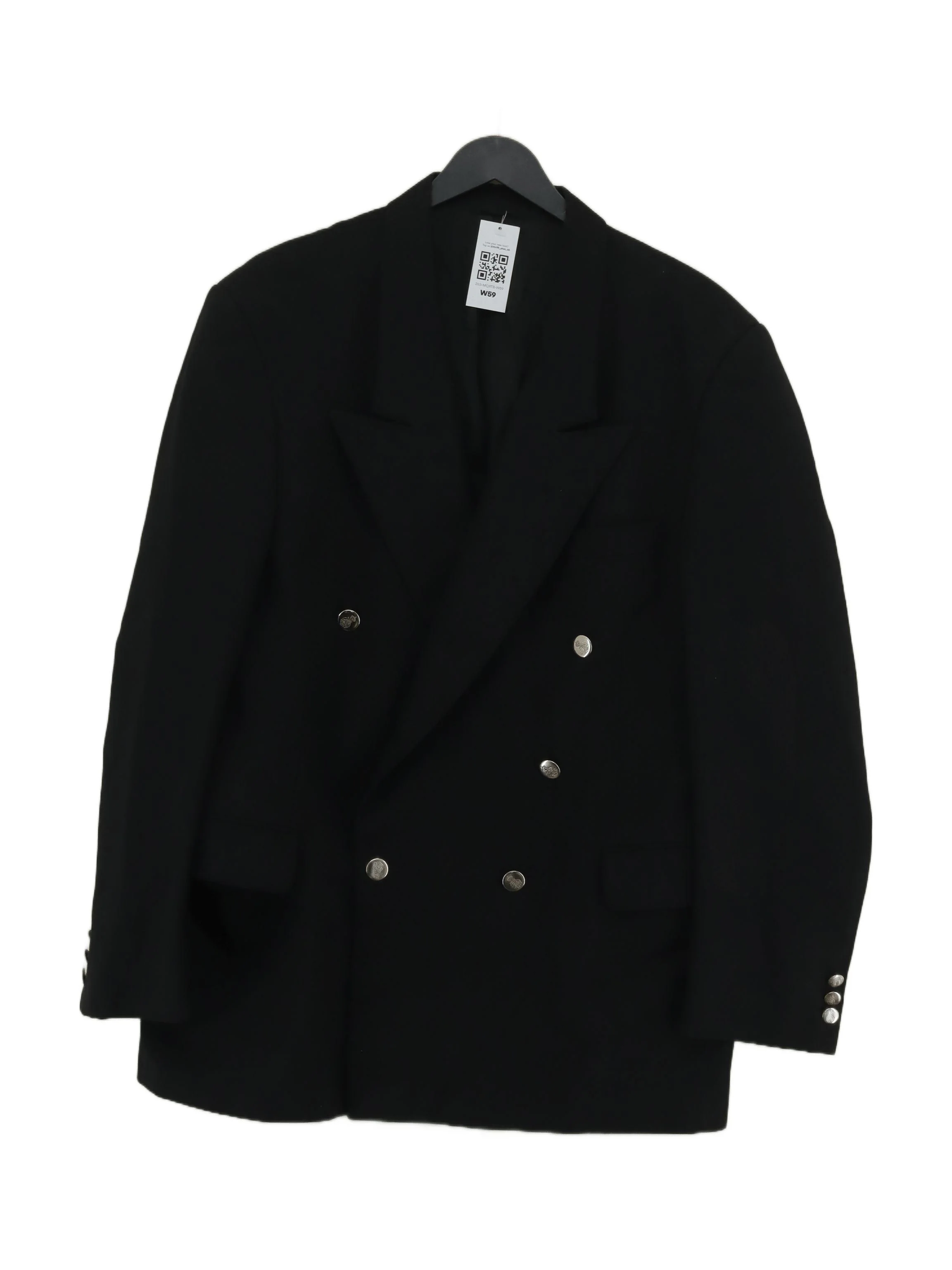 Sergio Rossi Men's Blazer Chest: 42 in Black 100% Other Overcoat