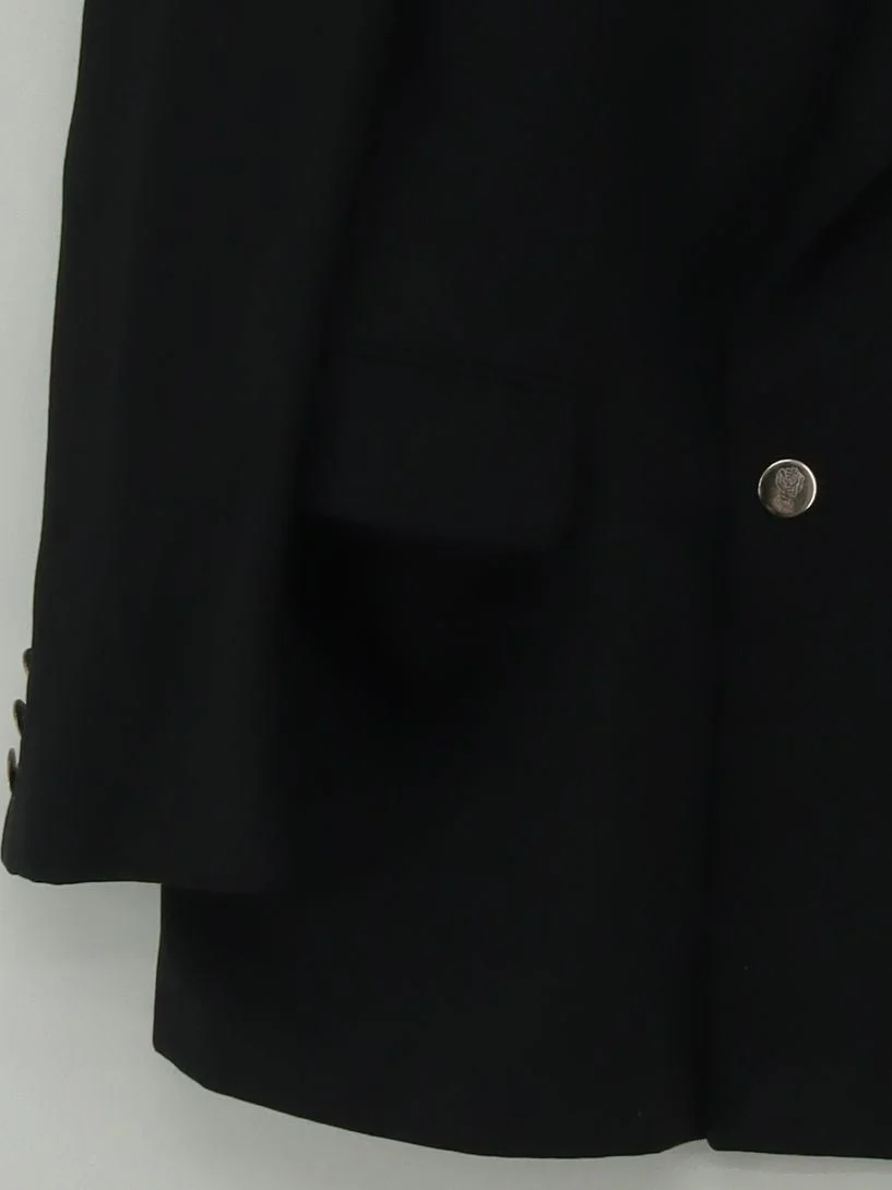Sergio Rossi Men's Blazer Chest: 42 in Black 100% Other Overcoat - Image 4