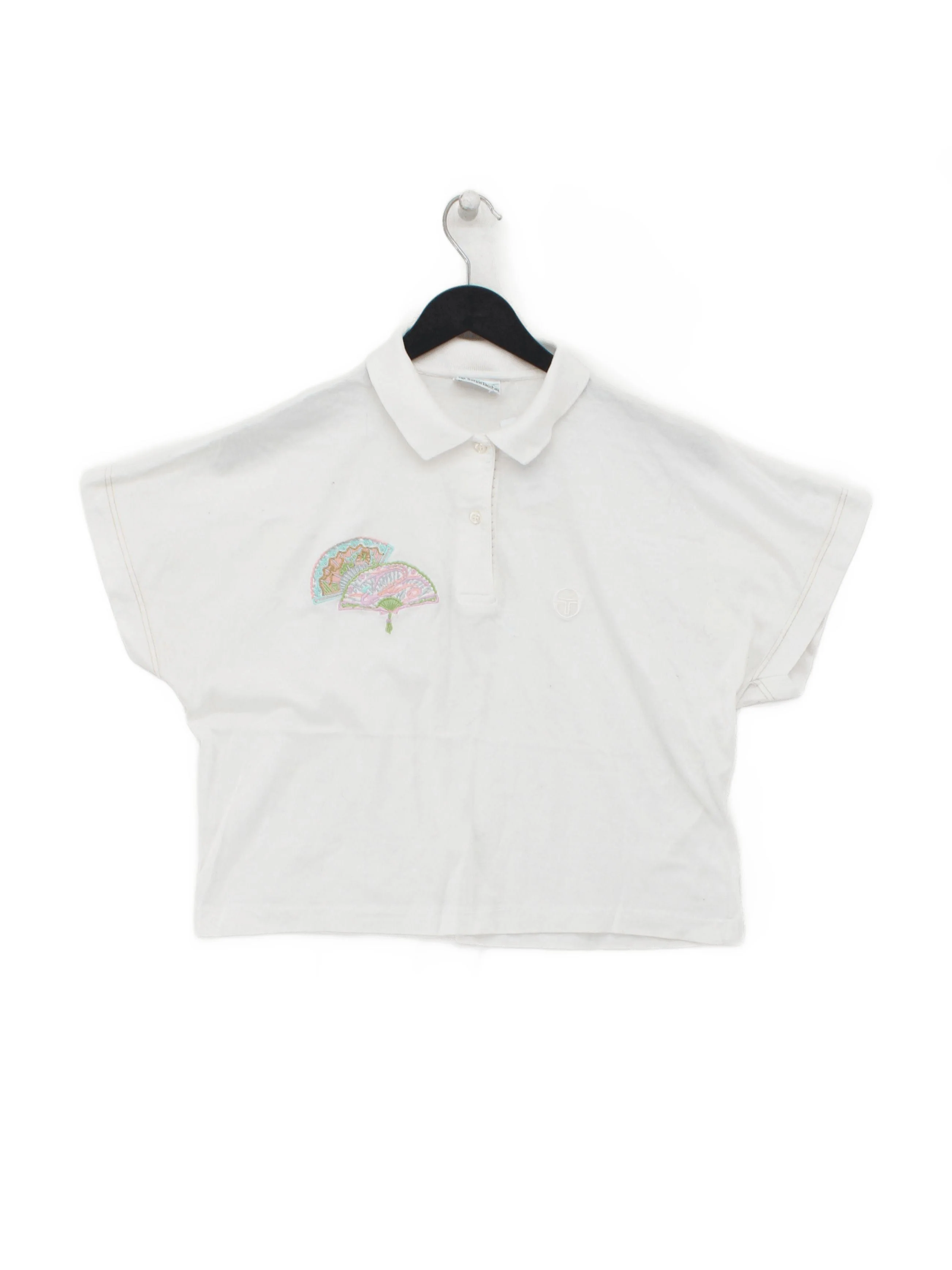 Sergio Tacchini Women's Polo L White 100% Cotton Short Sleeve Collared Basic