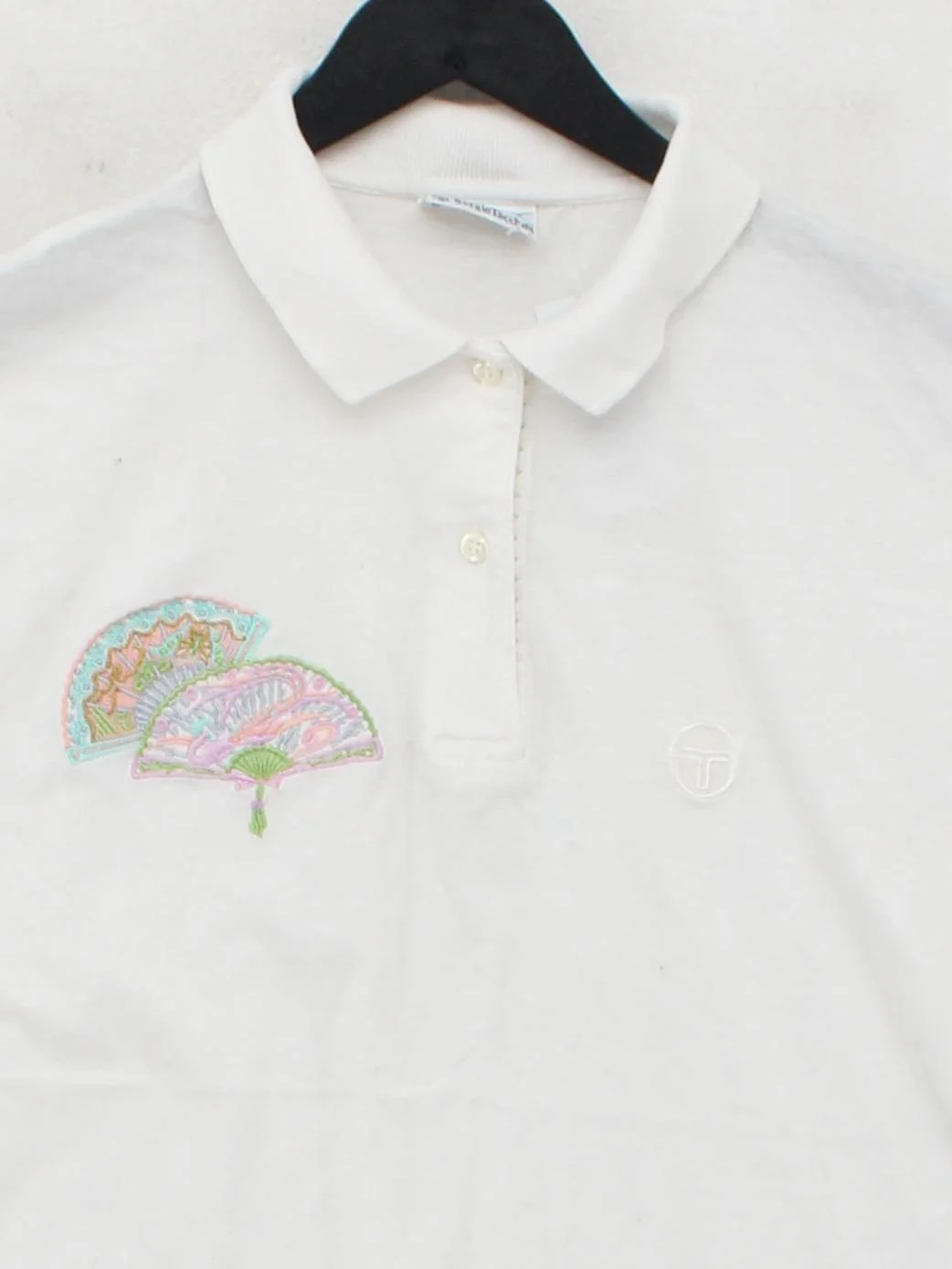 Sergio Tacchini Women's Polo L White 100% Cotton Short Sleeve Collared Basic - Image 3